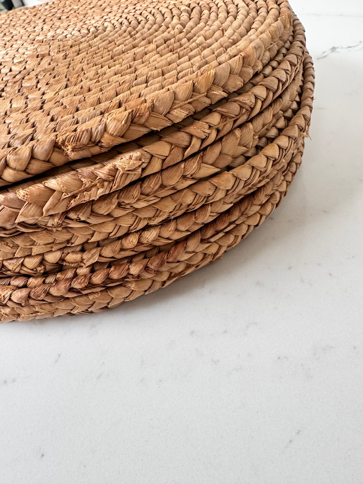 Set Of 8 Vintage Woven Oval Grass Placemats