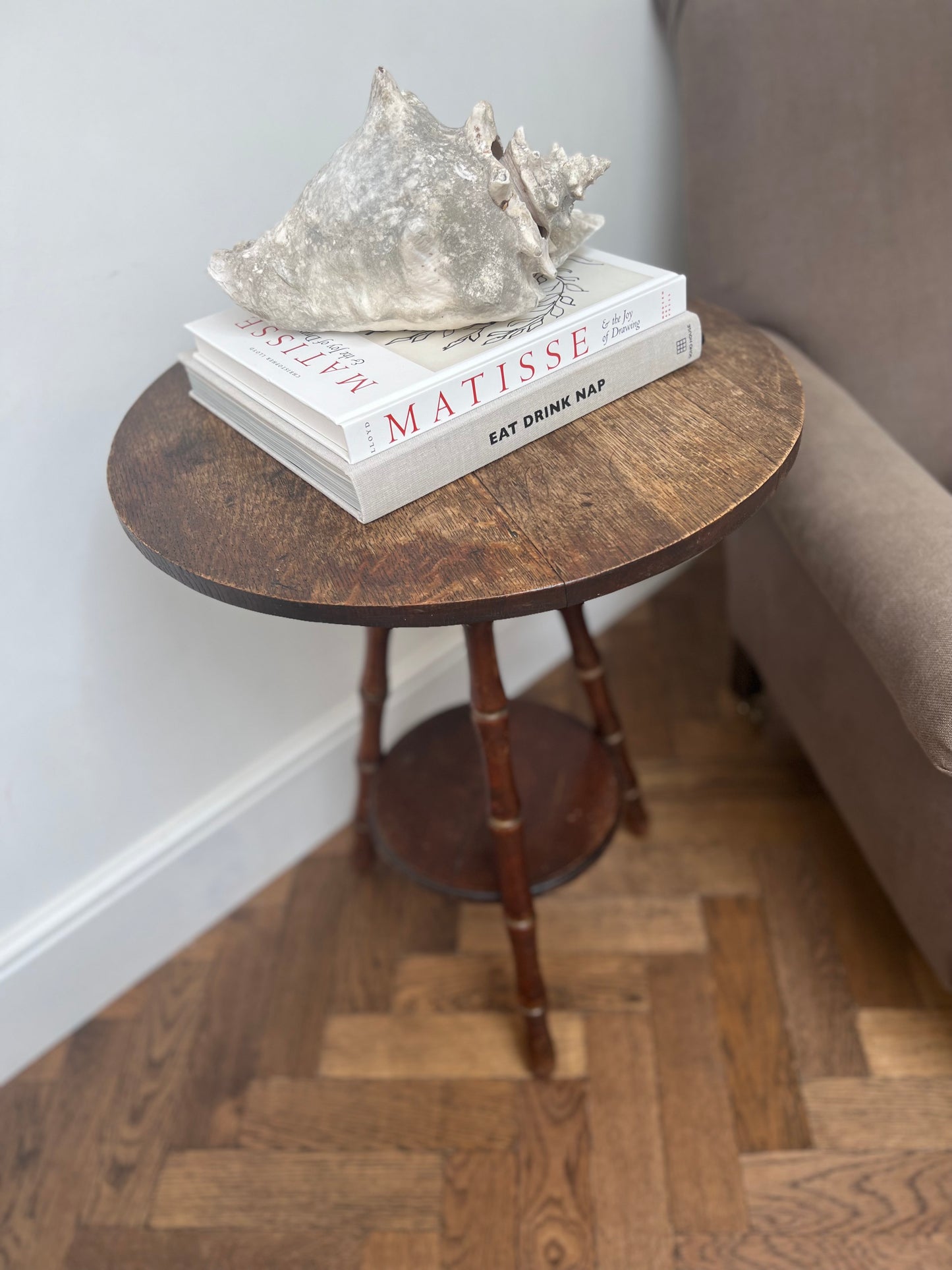 Vintage Faux Bamboo Side Table