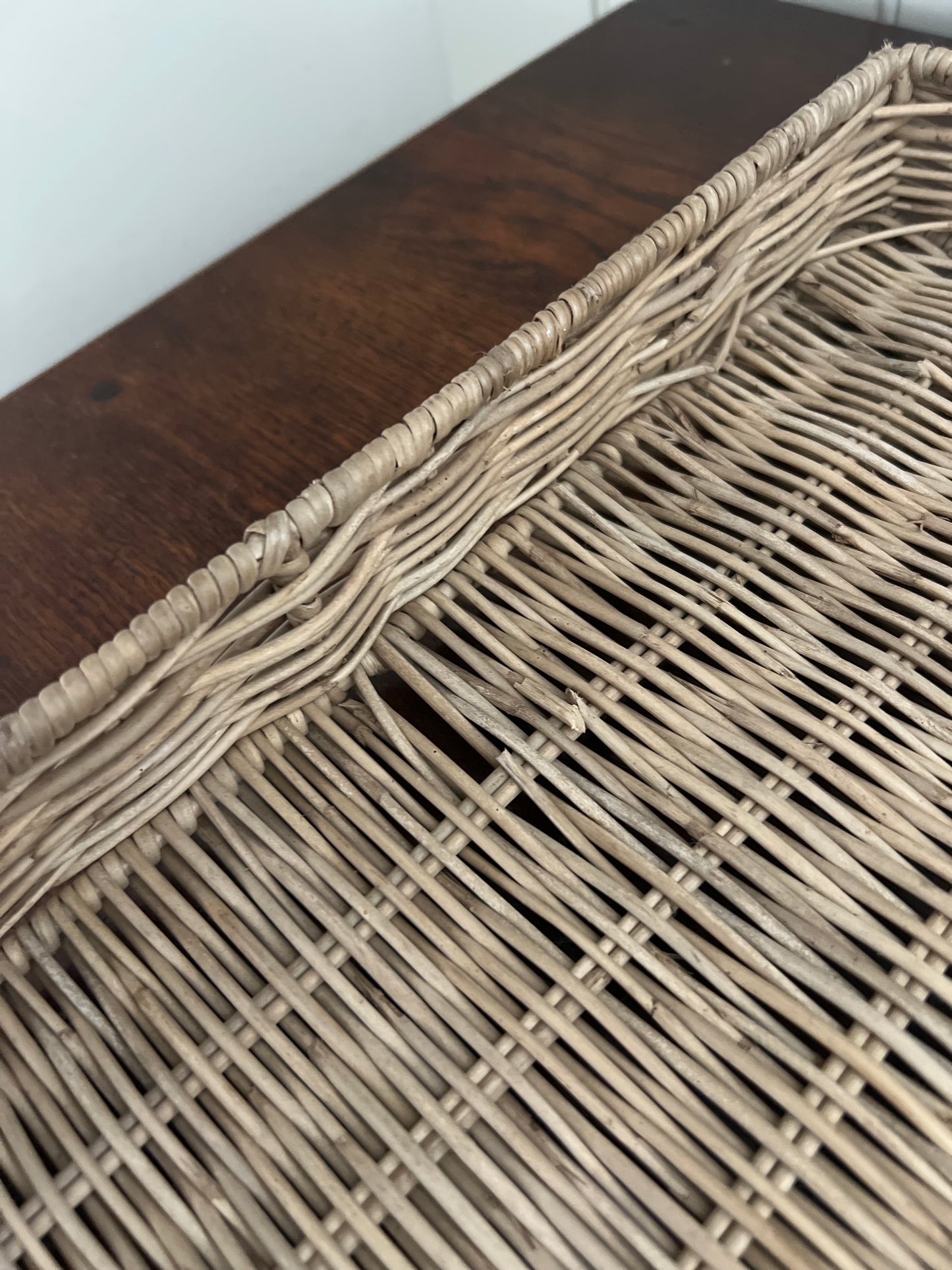 Large Vintage Wicker Tray