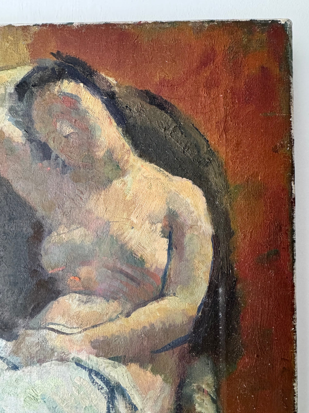 Mid Century British Nude Oil On Canvas Signed Todd