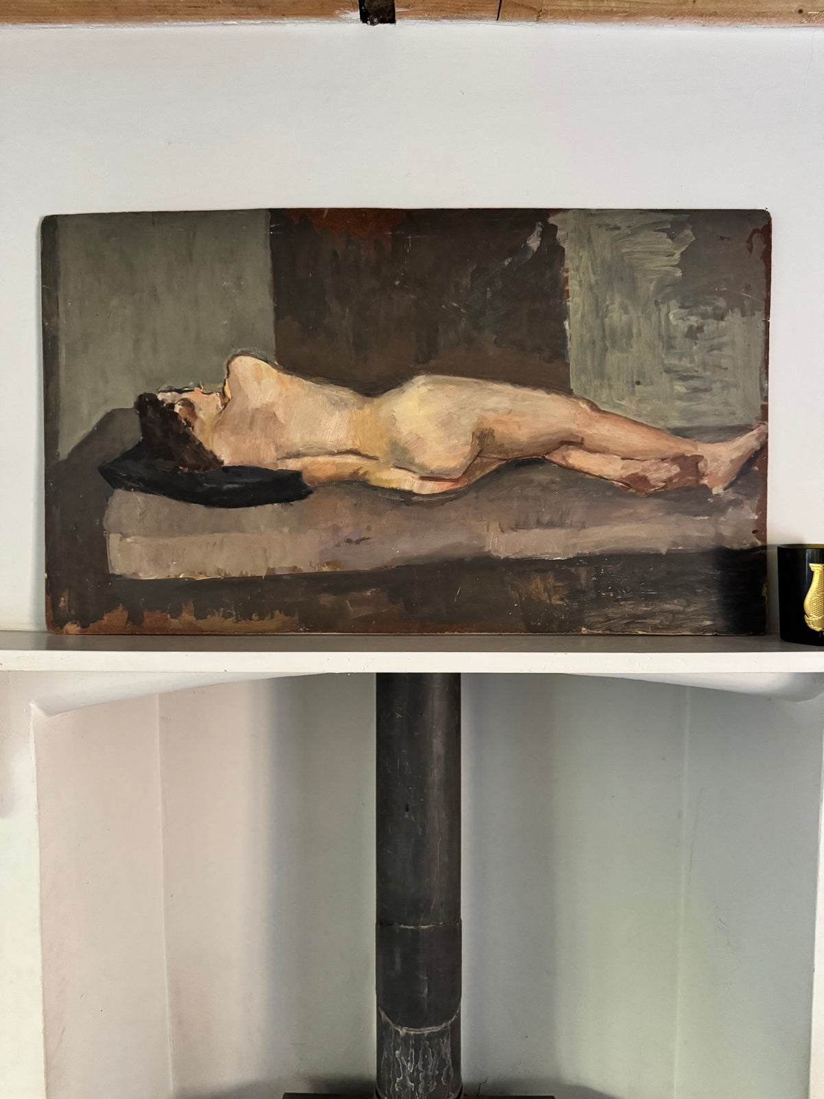 Beautiful Large Mid Century Nude on Board