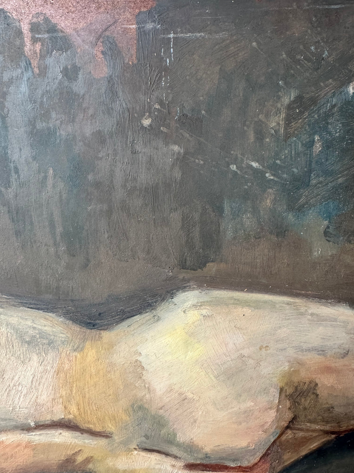 Beautiful Large Mid Century Nude on Board