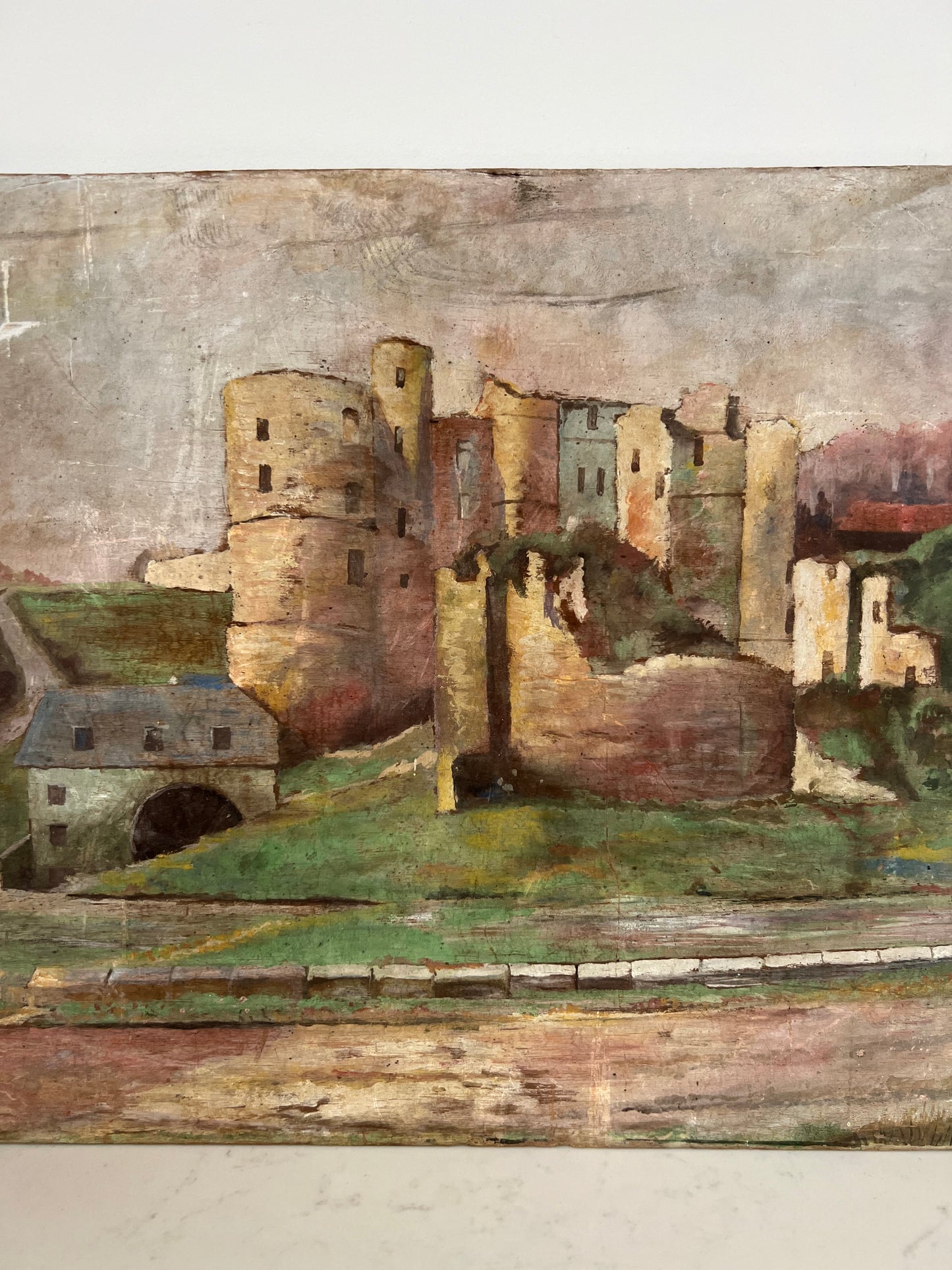 Vintage French Castle Landscape On Board