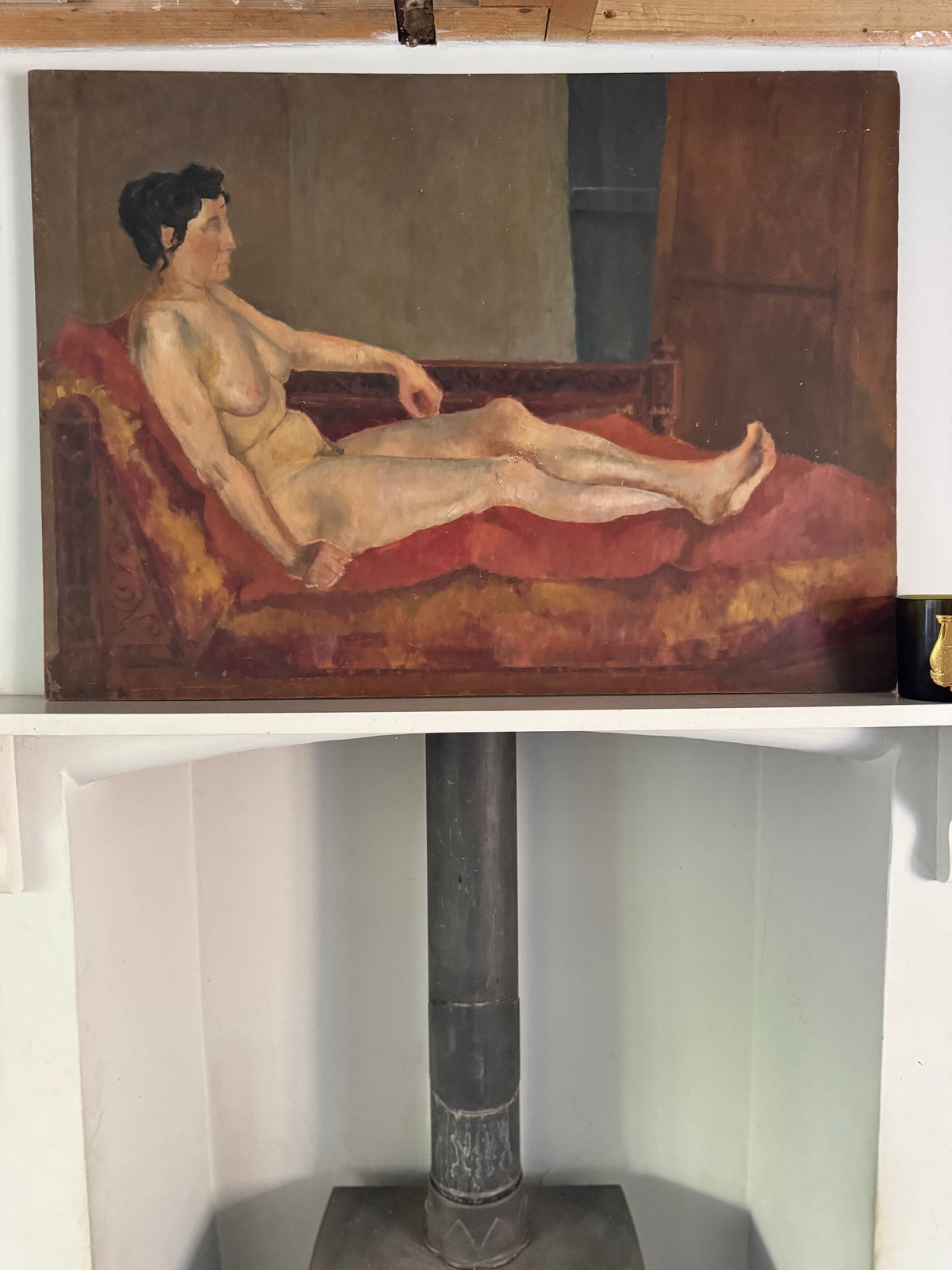 Classic Large Mid Century Nude on Board