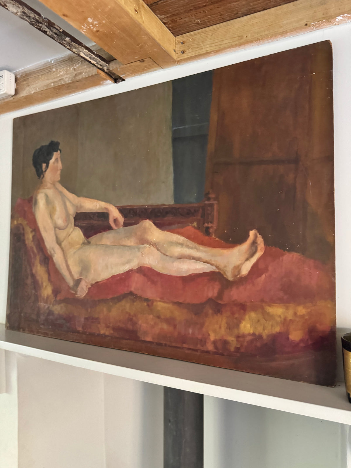 Classic Large Mid Century Nude on Board