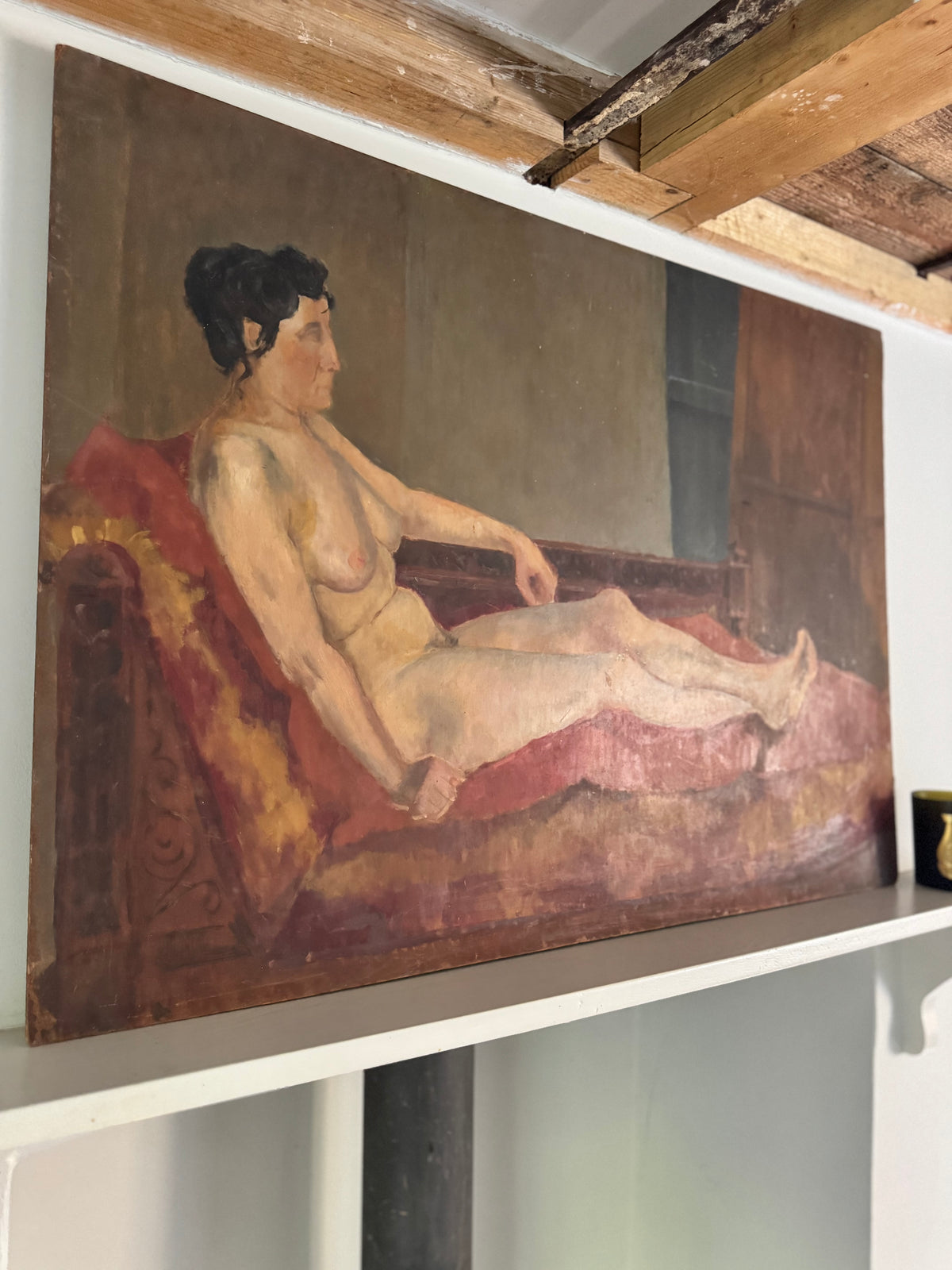 Classic Large Mid Century Nude on Board