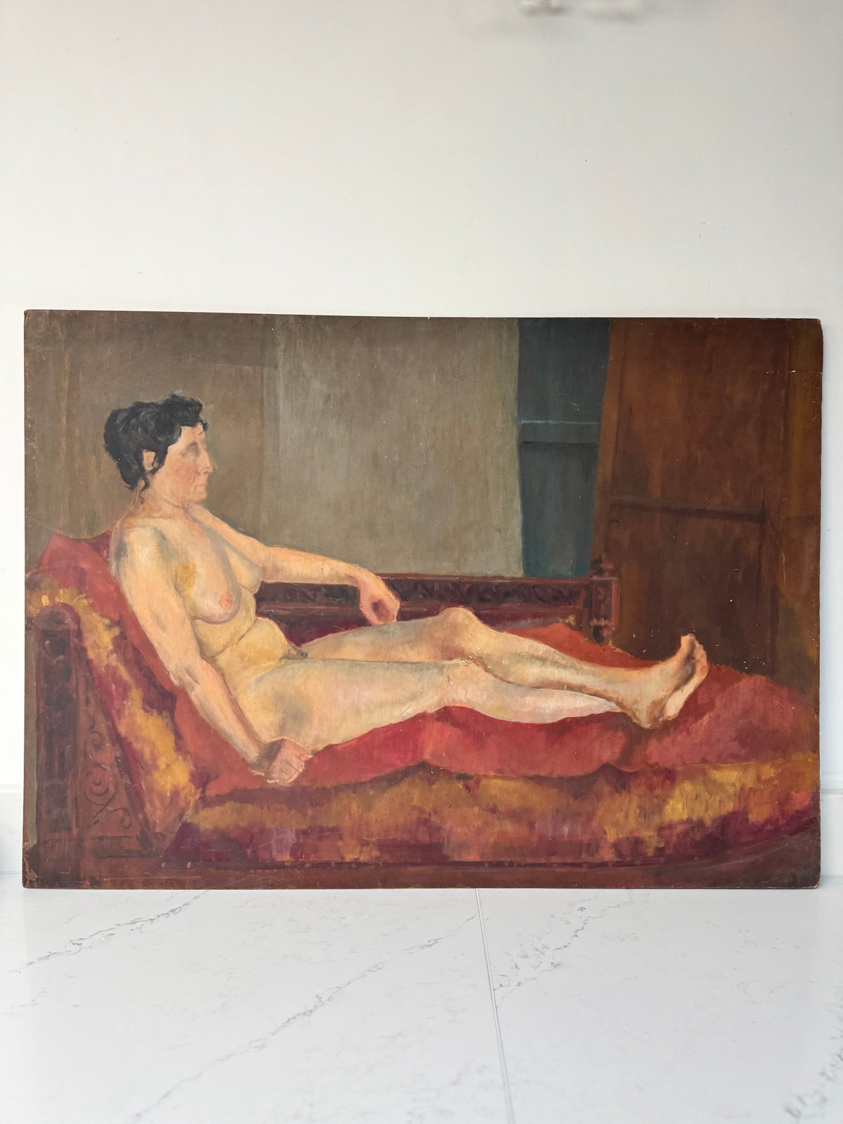 Classic Large Mid Century Nude on Board