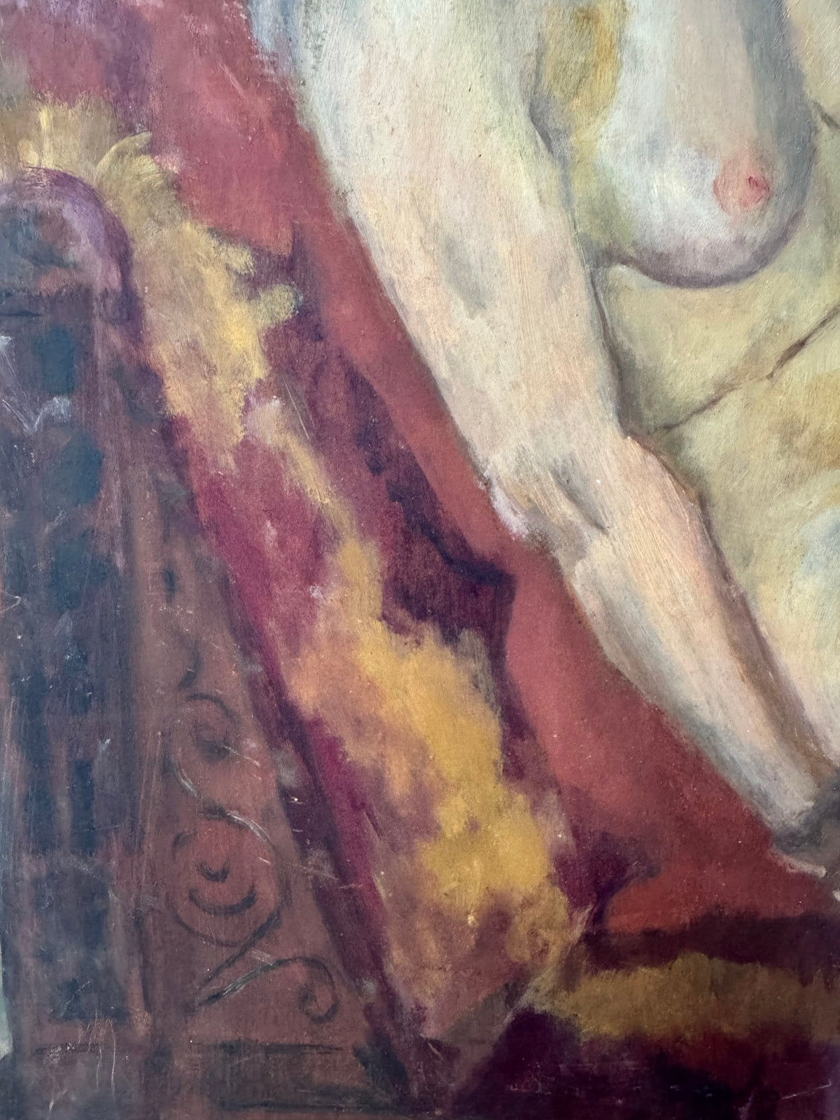 Classic Large Mid Century Nude on Board