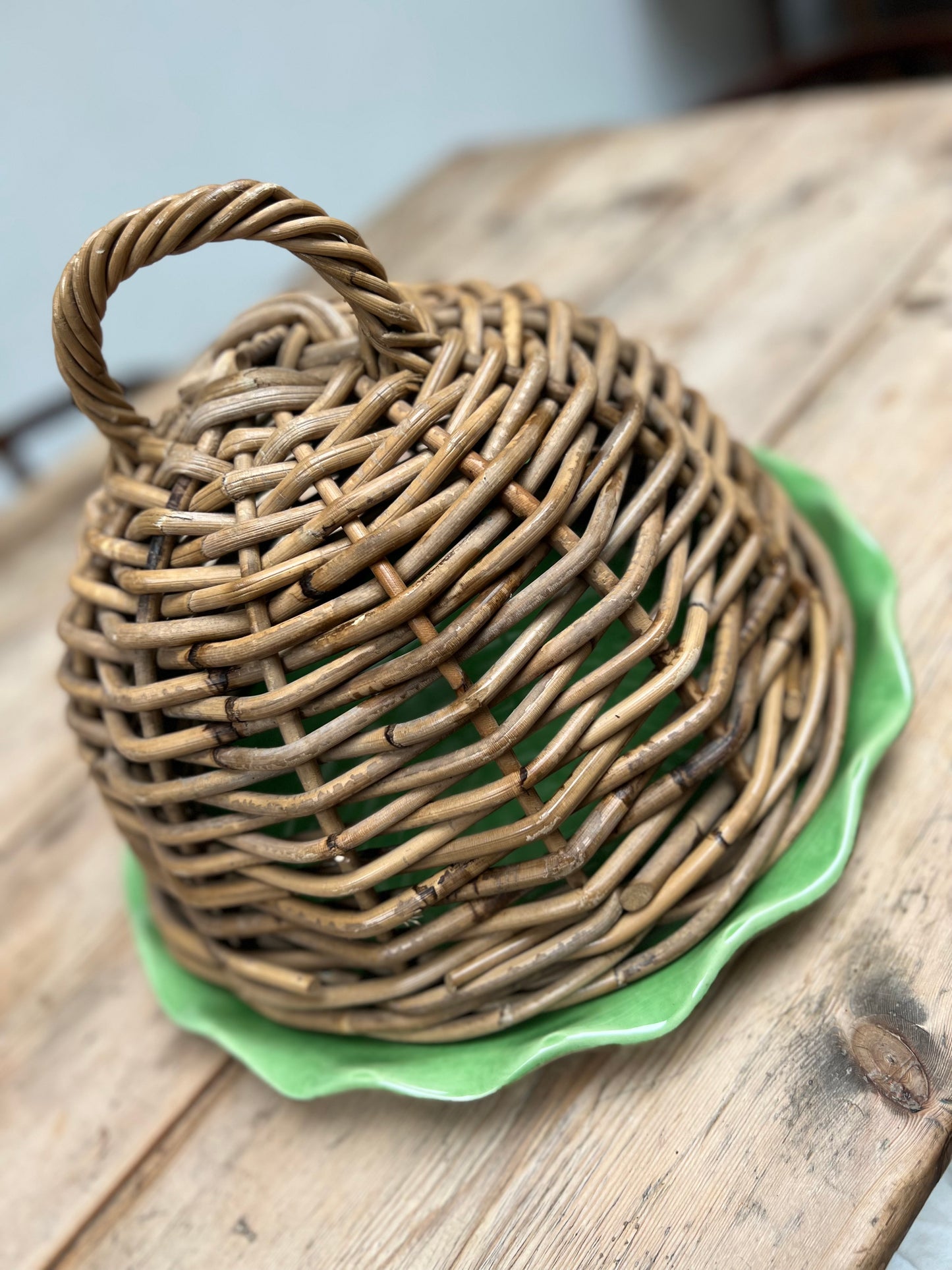 Vintage Wicker Food Cloche