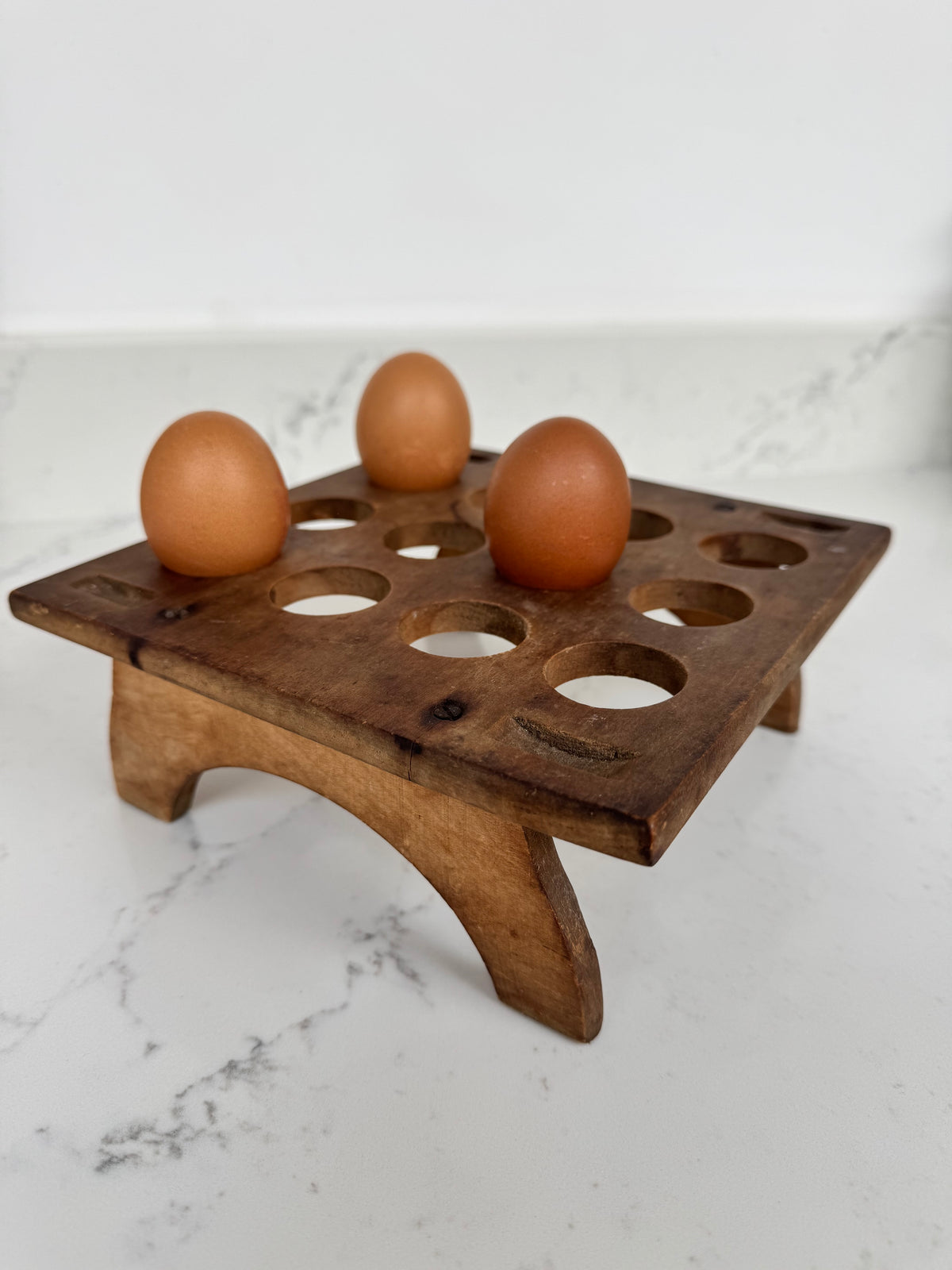 Vintage Wooden Stackable Egg Rack