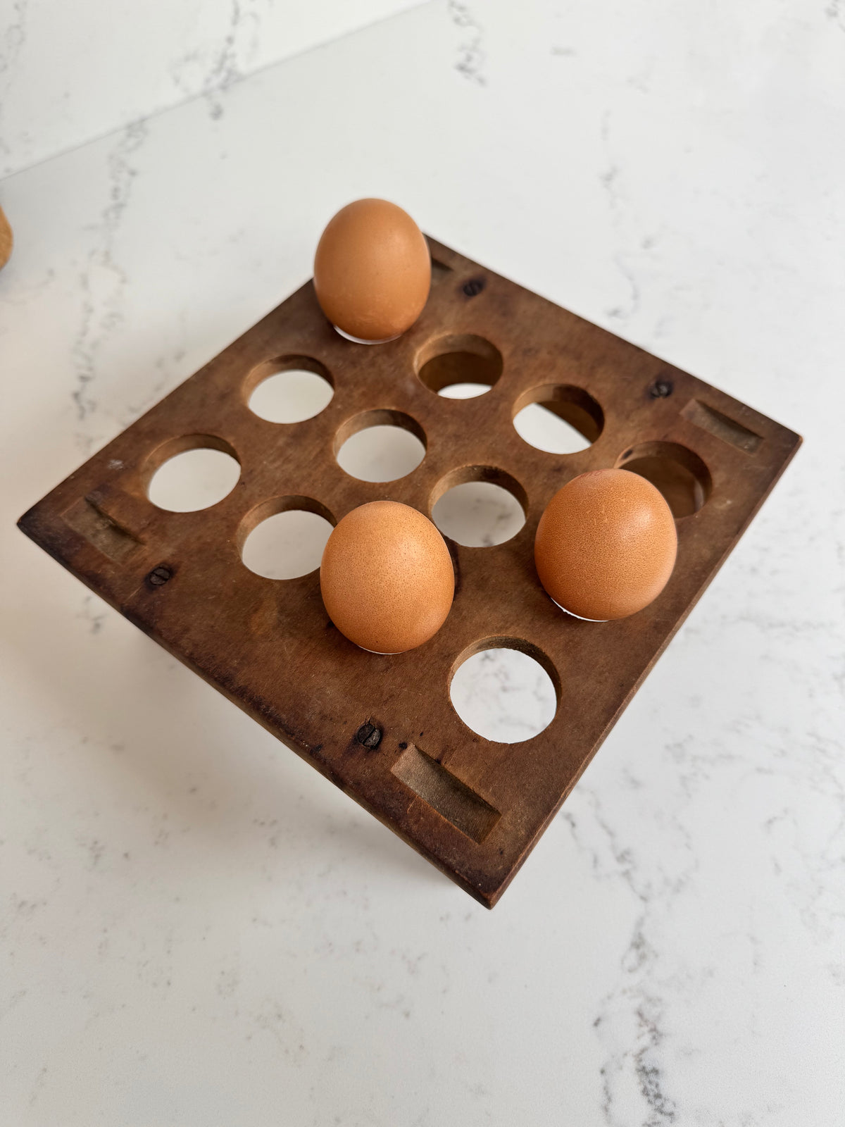 Vintage Wooden Stackable Egg Rack
