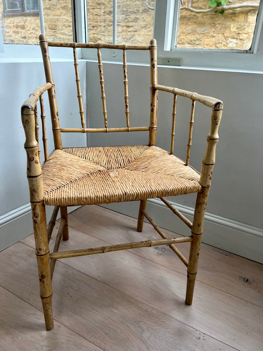 Regency Faux Bamboo Armchair With original Paint