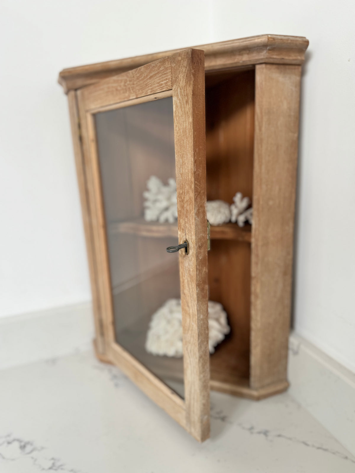Small Antique Pine Corner Cupboard