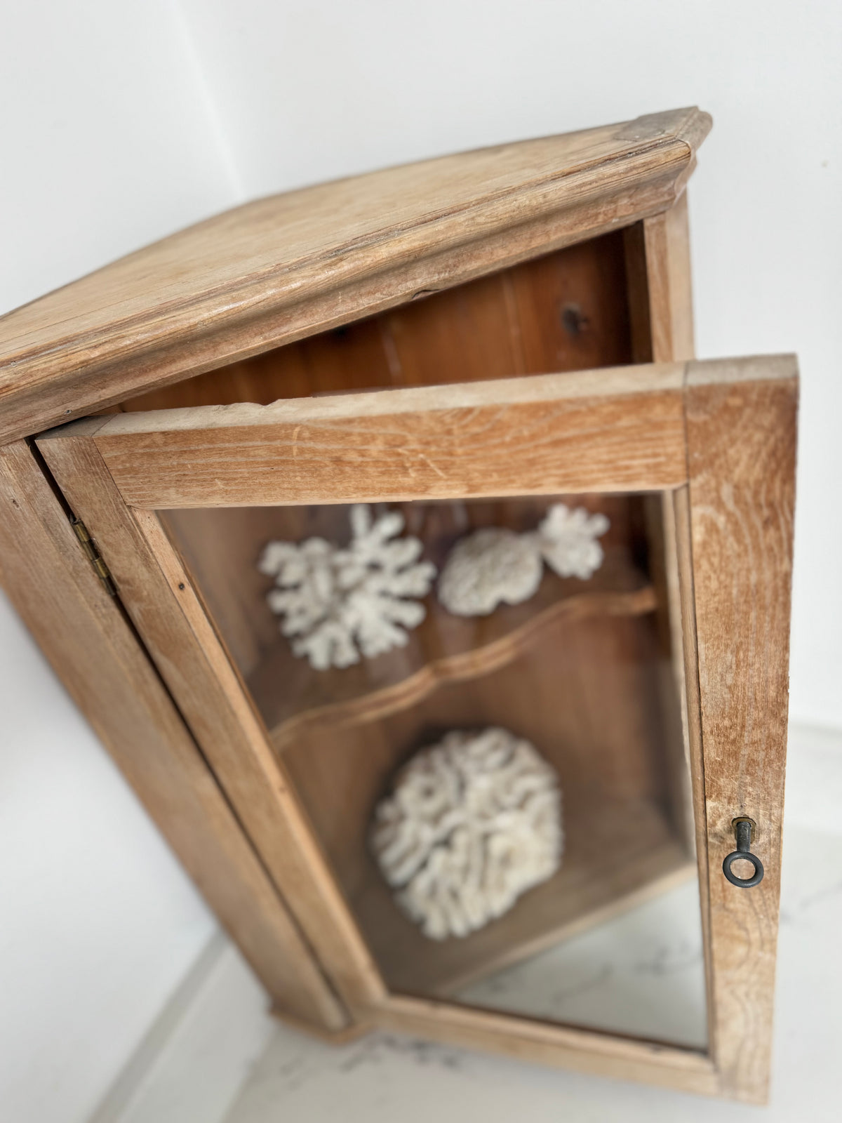 Small Antique Pine Corner Cupboard