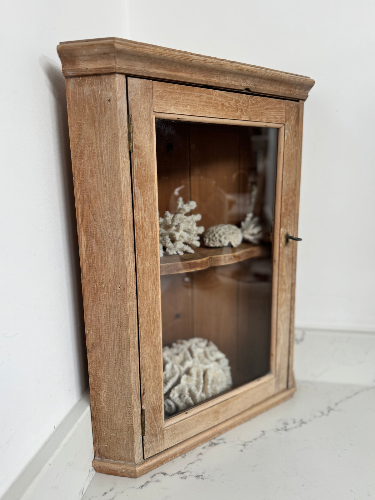 Small Antique Pine Corner Cupboard