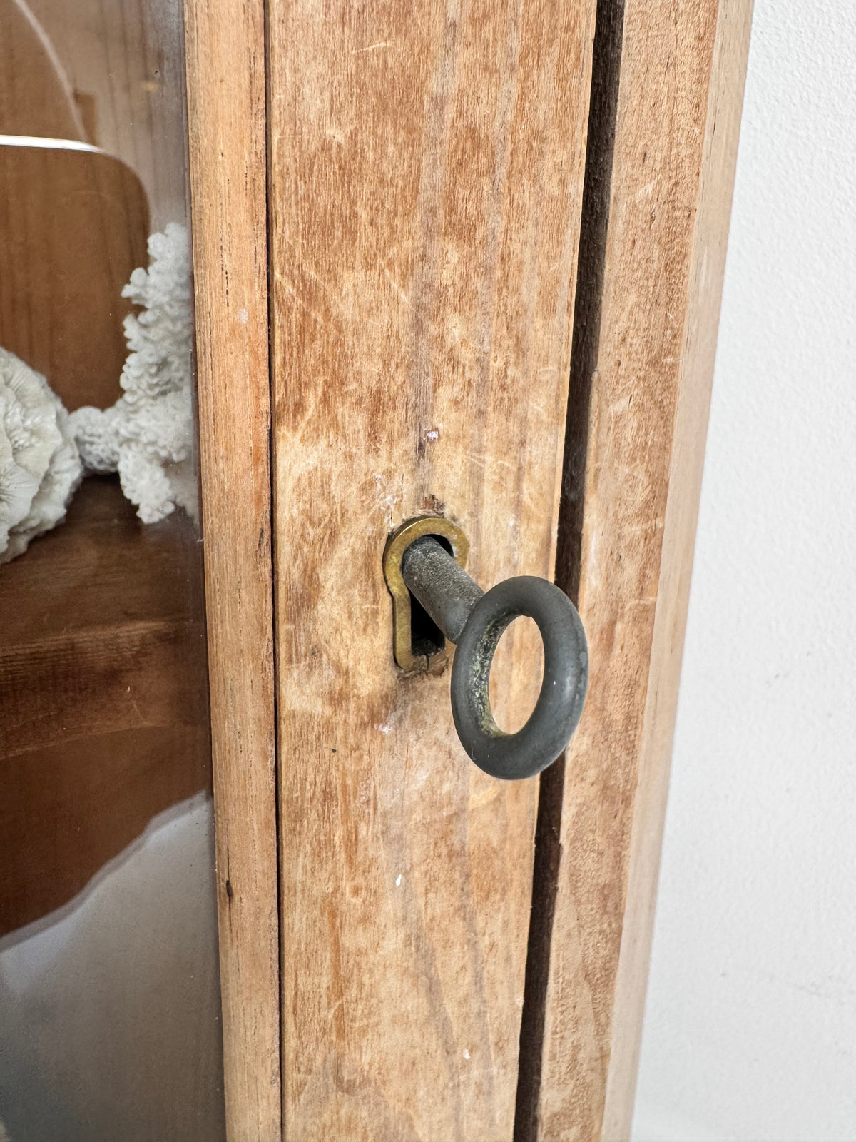 Small Antique Pine Corner Cupboard
