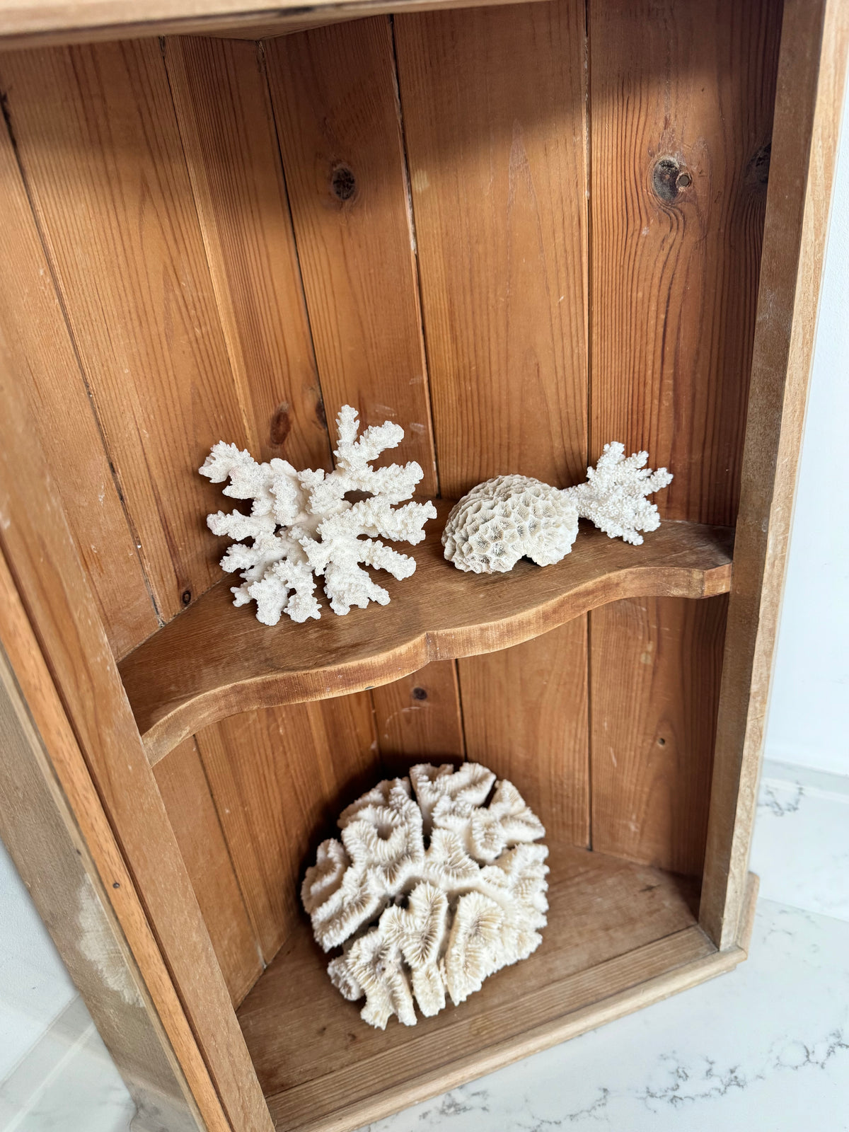 Small Antique Pine Corner Cupboard