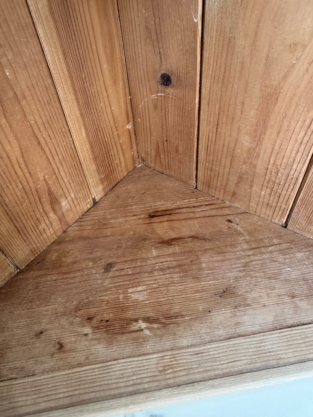 Small Antique Pine Corner Cupboard