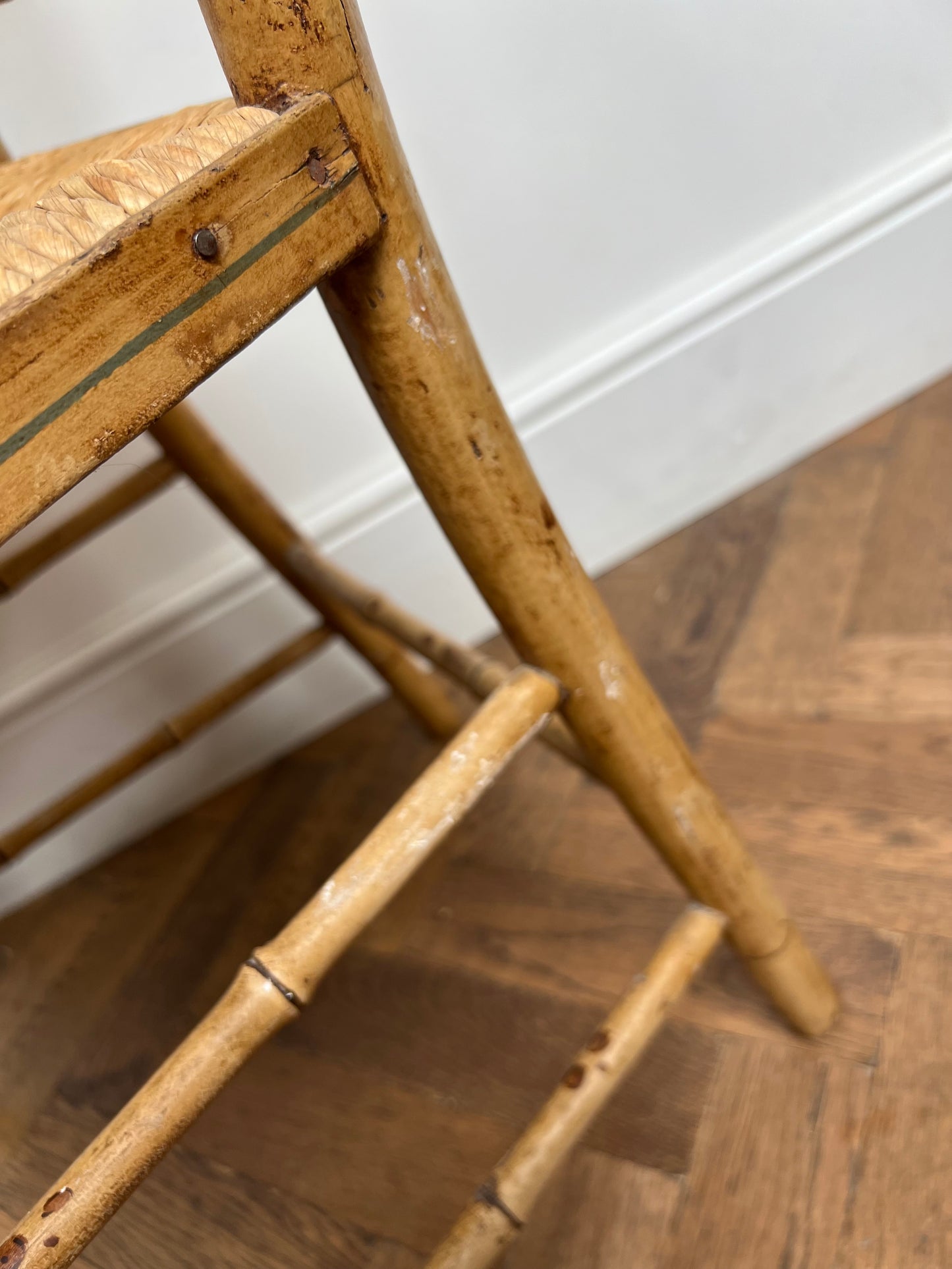 Regency Faux Bamboo Armchair With original Paint