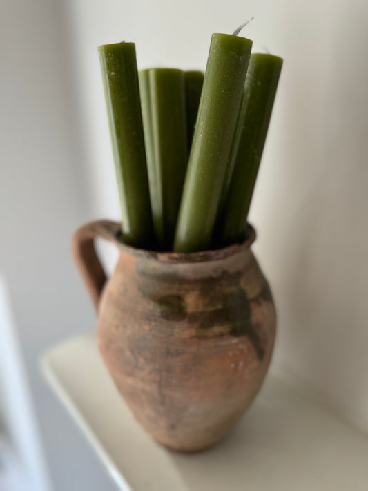 Hand Poured Green Wax Pillar Candle