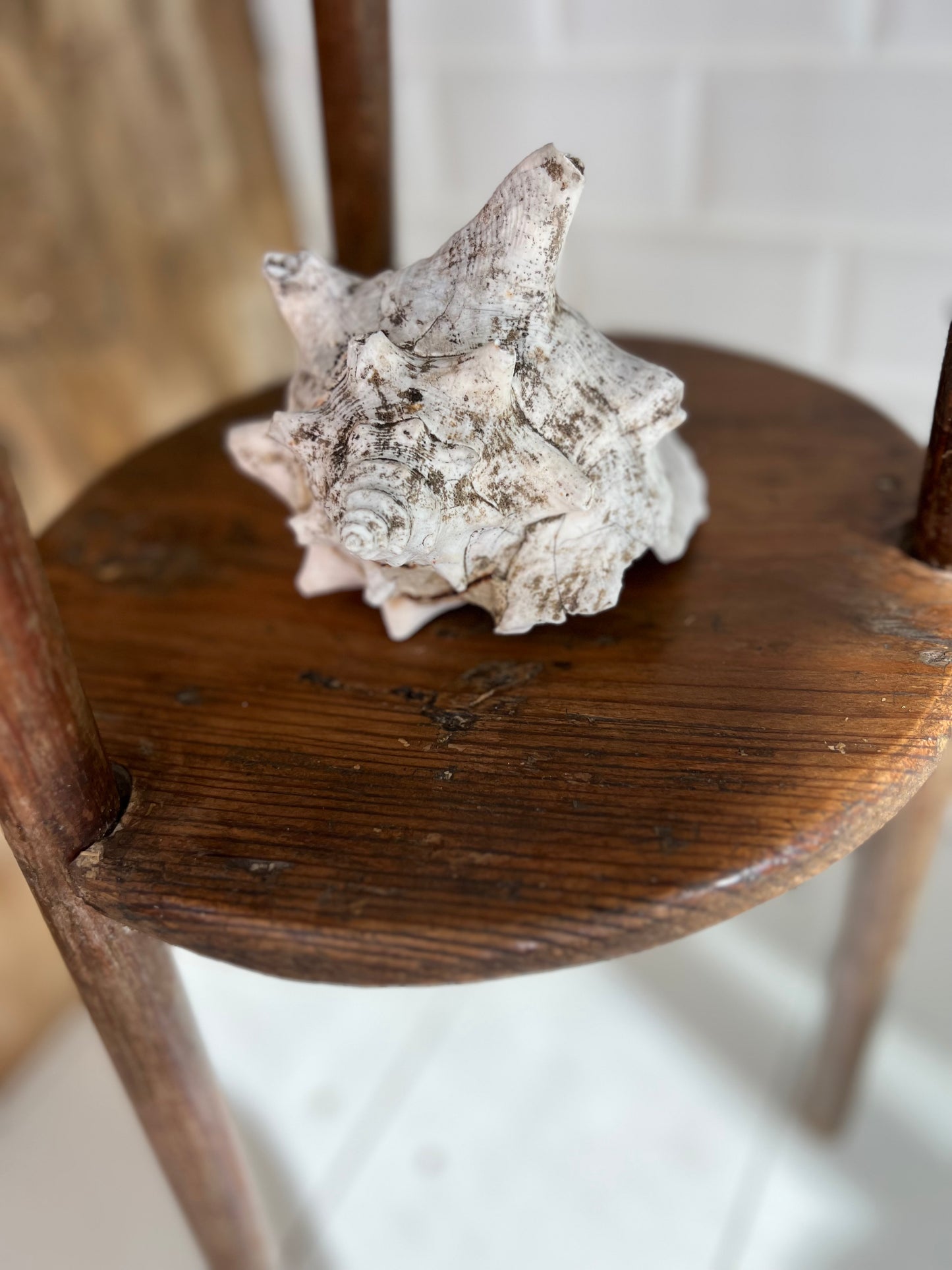 Vintage French Rustic Wicker Topped Side Table