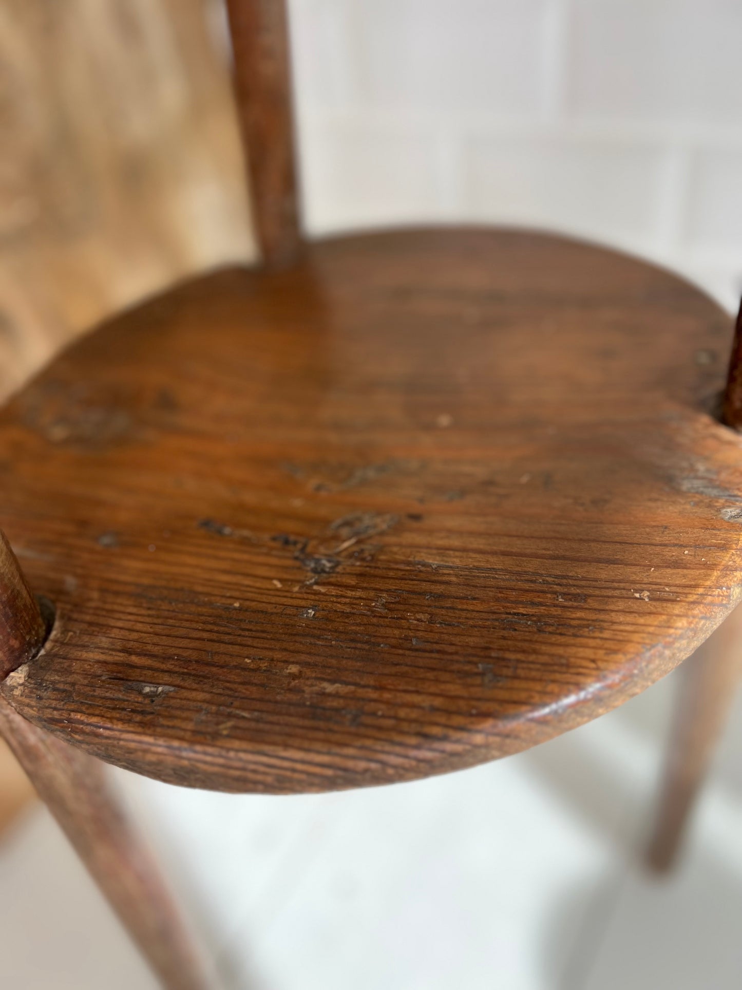 Vintage French Rustic Wicker Topped Side Table