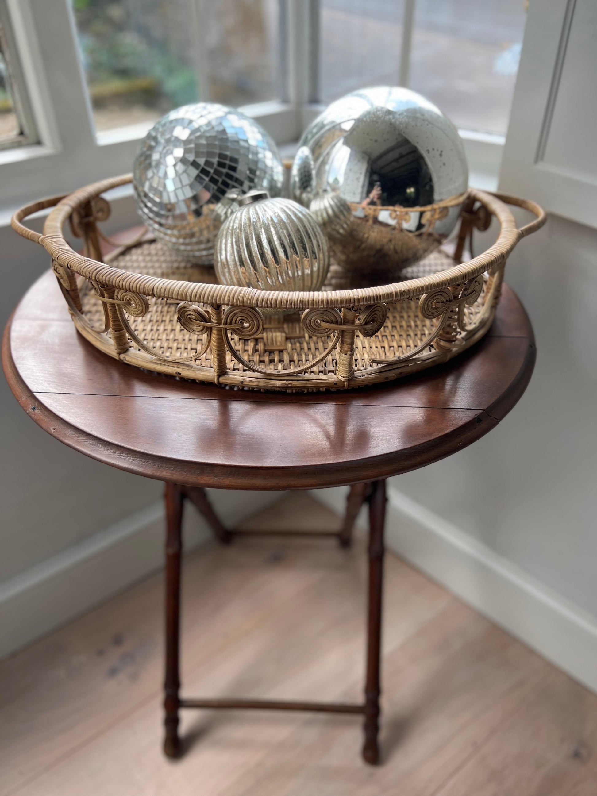 Antique Faux Bamboo Folding Table