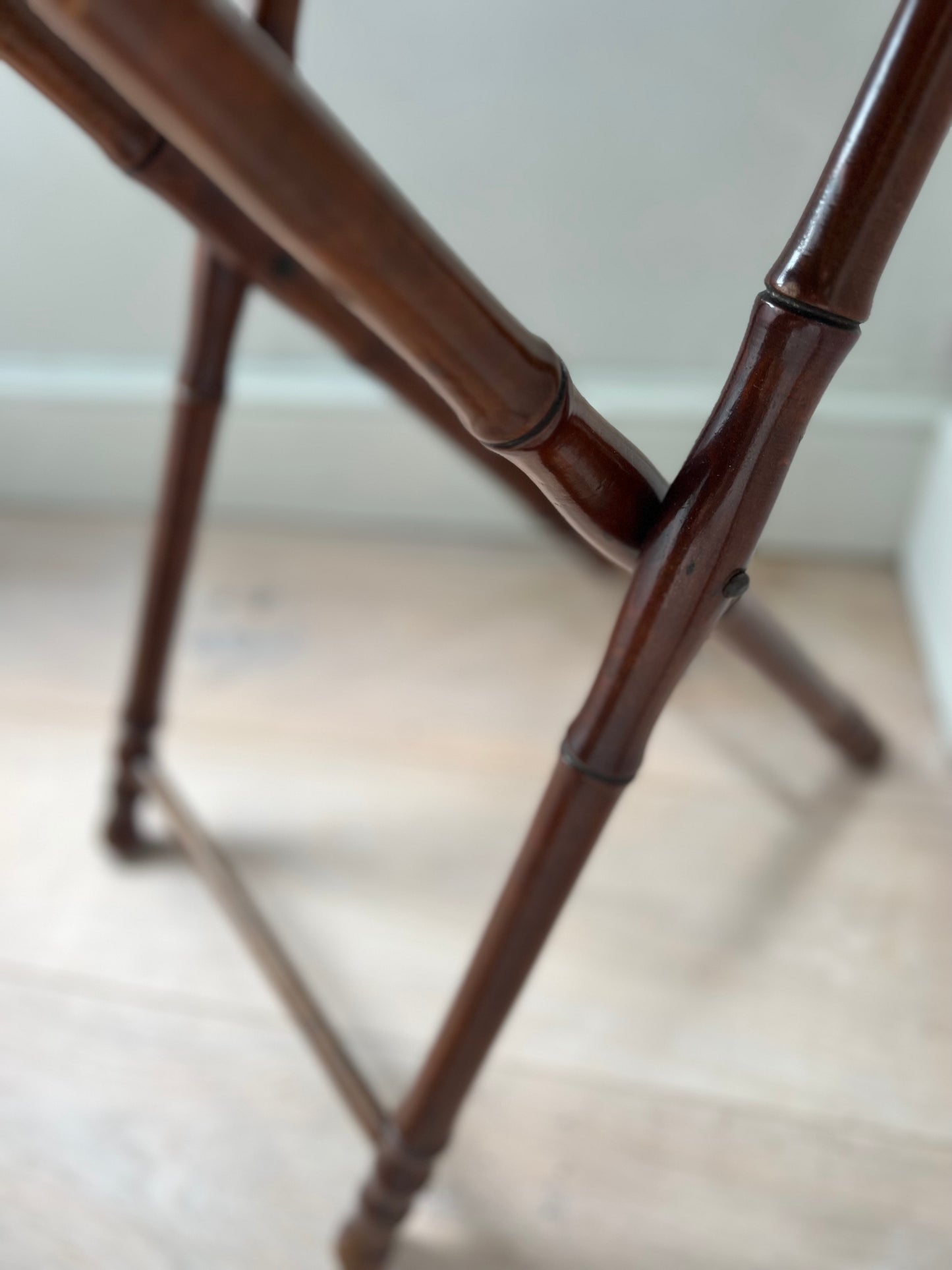 Antique Faux Bamboo Folding Table