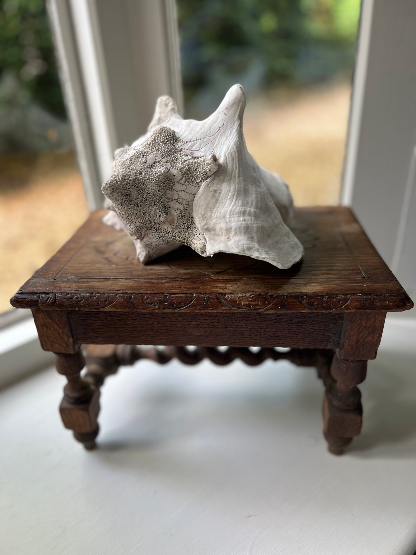 Vintage French Carved Milking Stool