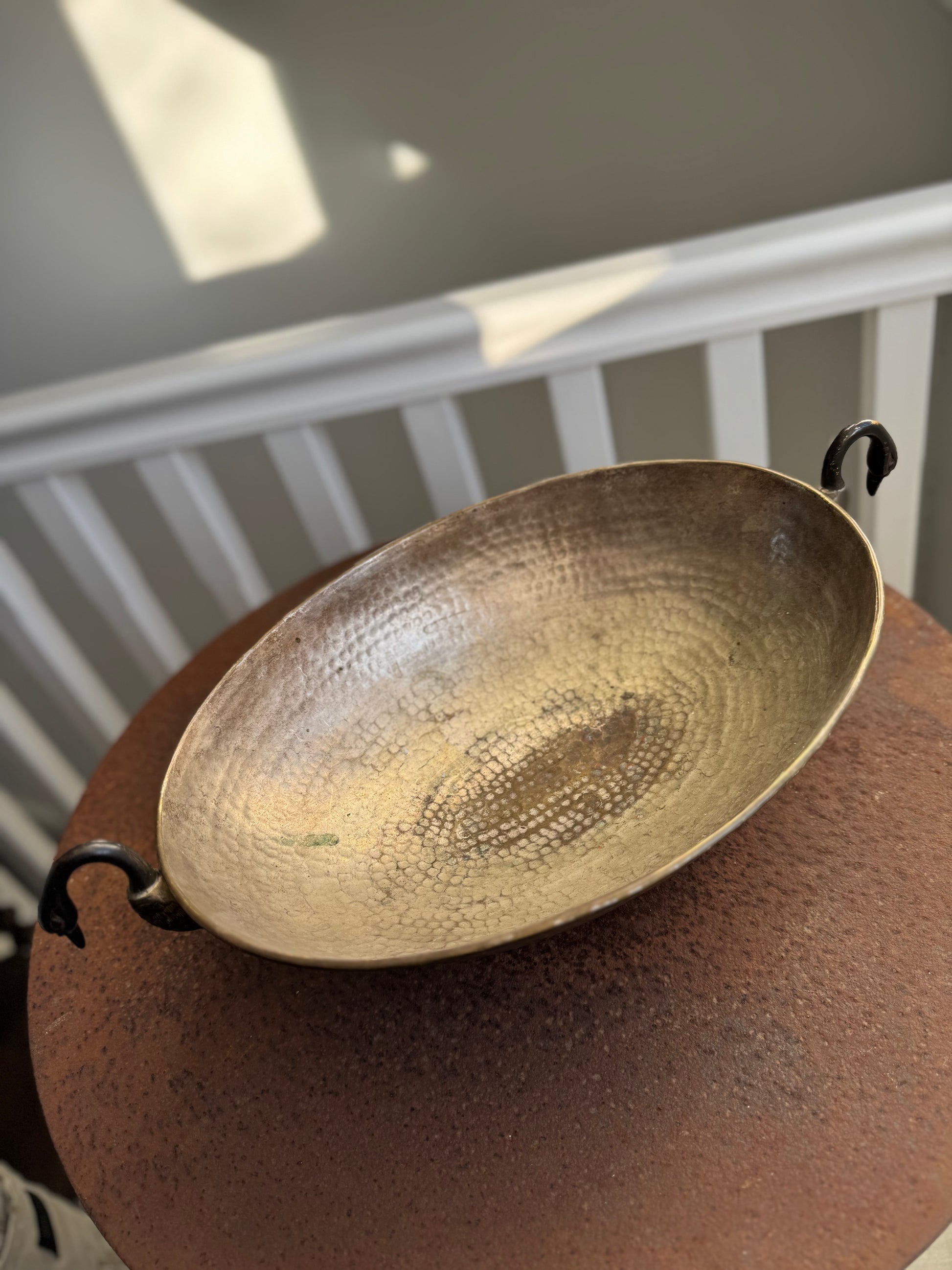 Antique Art Nouveau Silver Plate Indian Hammered Bowl