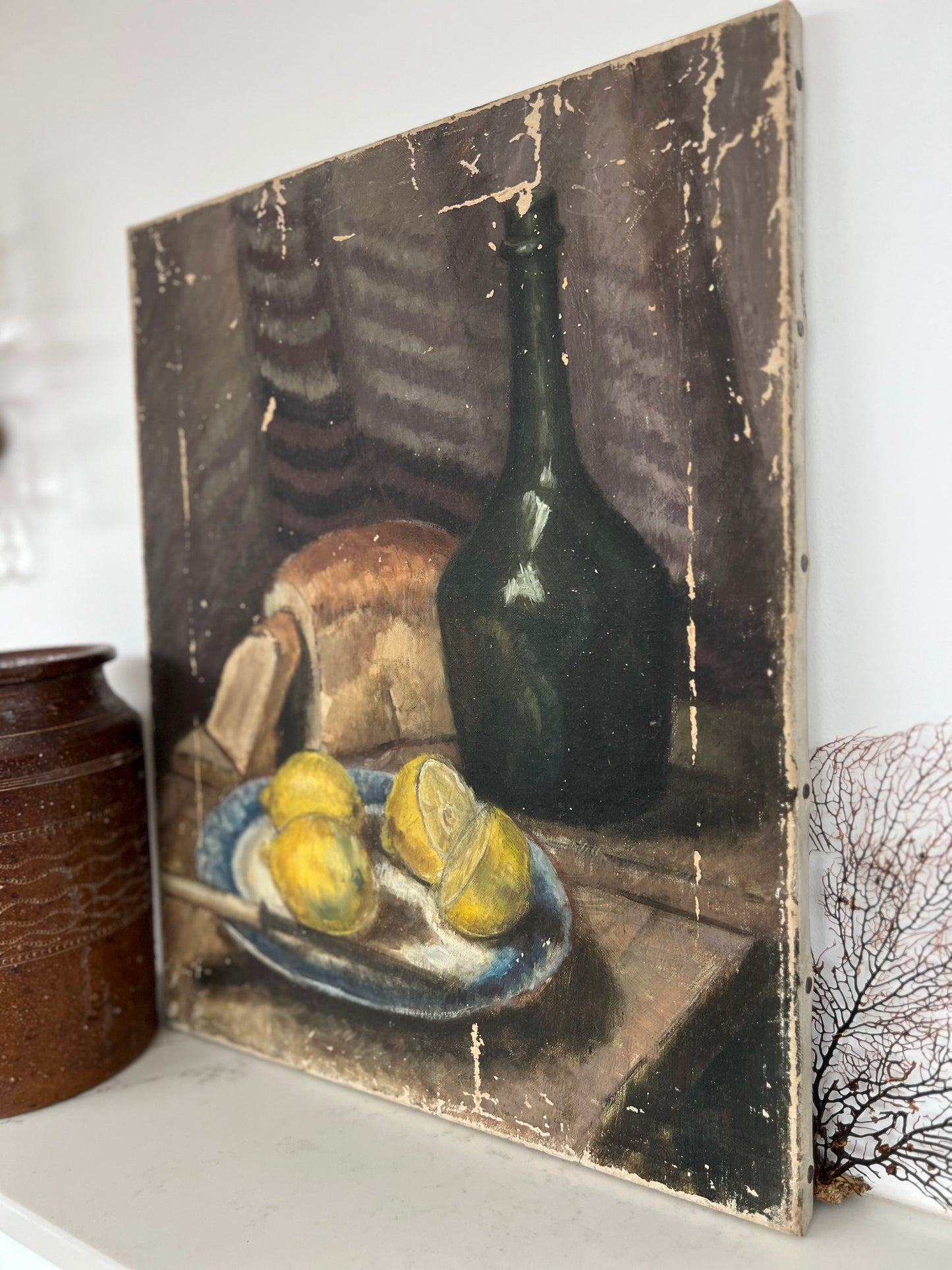 Vintage Still Life Acrylic On Canvas - Lemons