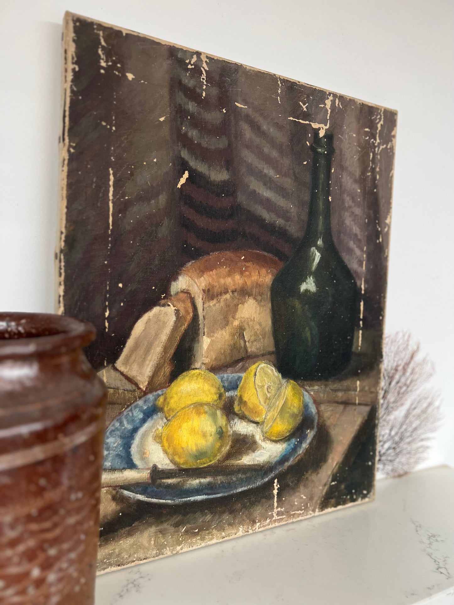 Vintage Still Life Acrylic On Canvas - Lemons