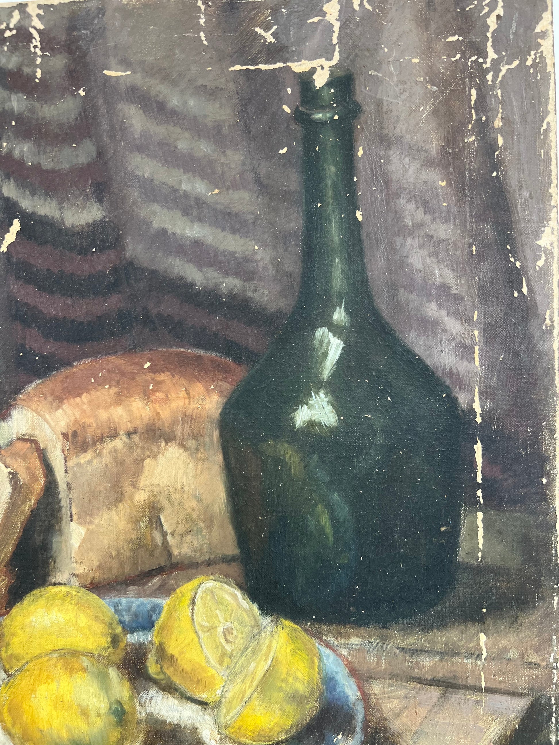 Vintage Still Life Acrylic On Canvas - Lemons