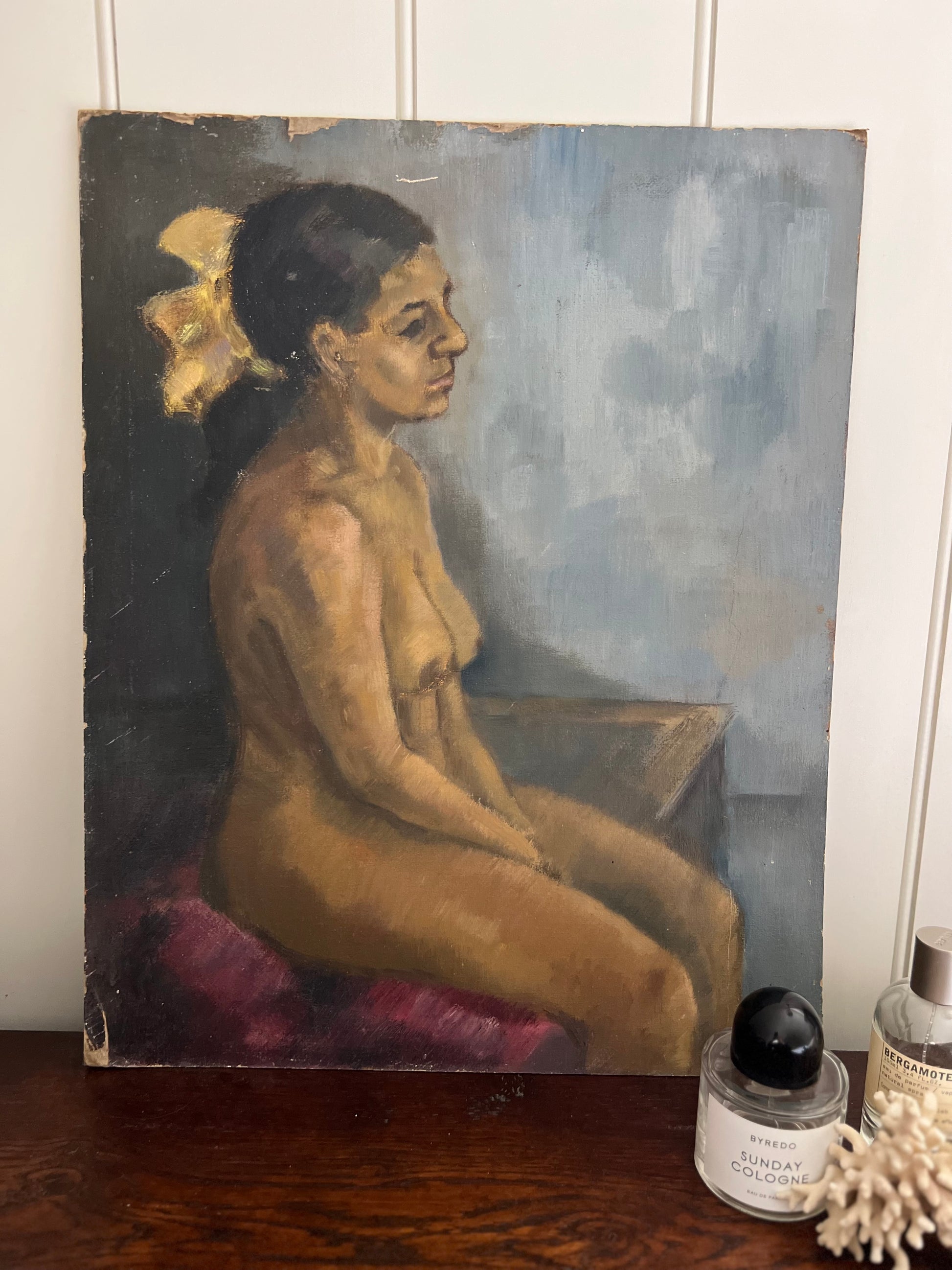 Beautiful Mid Century Nude on Board