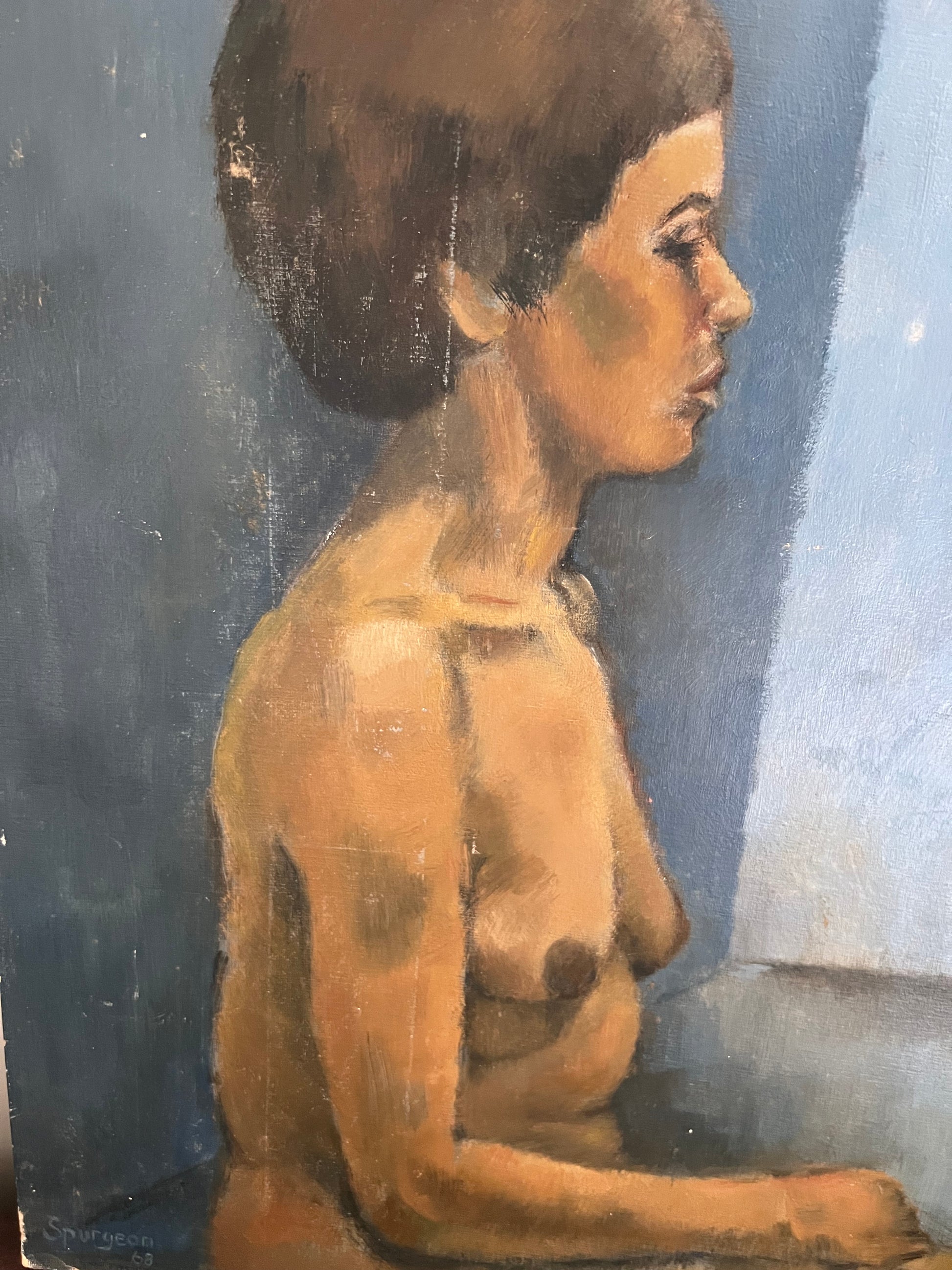 Beautiful Mid Century Nude on Board