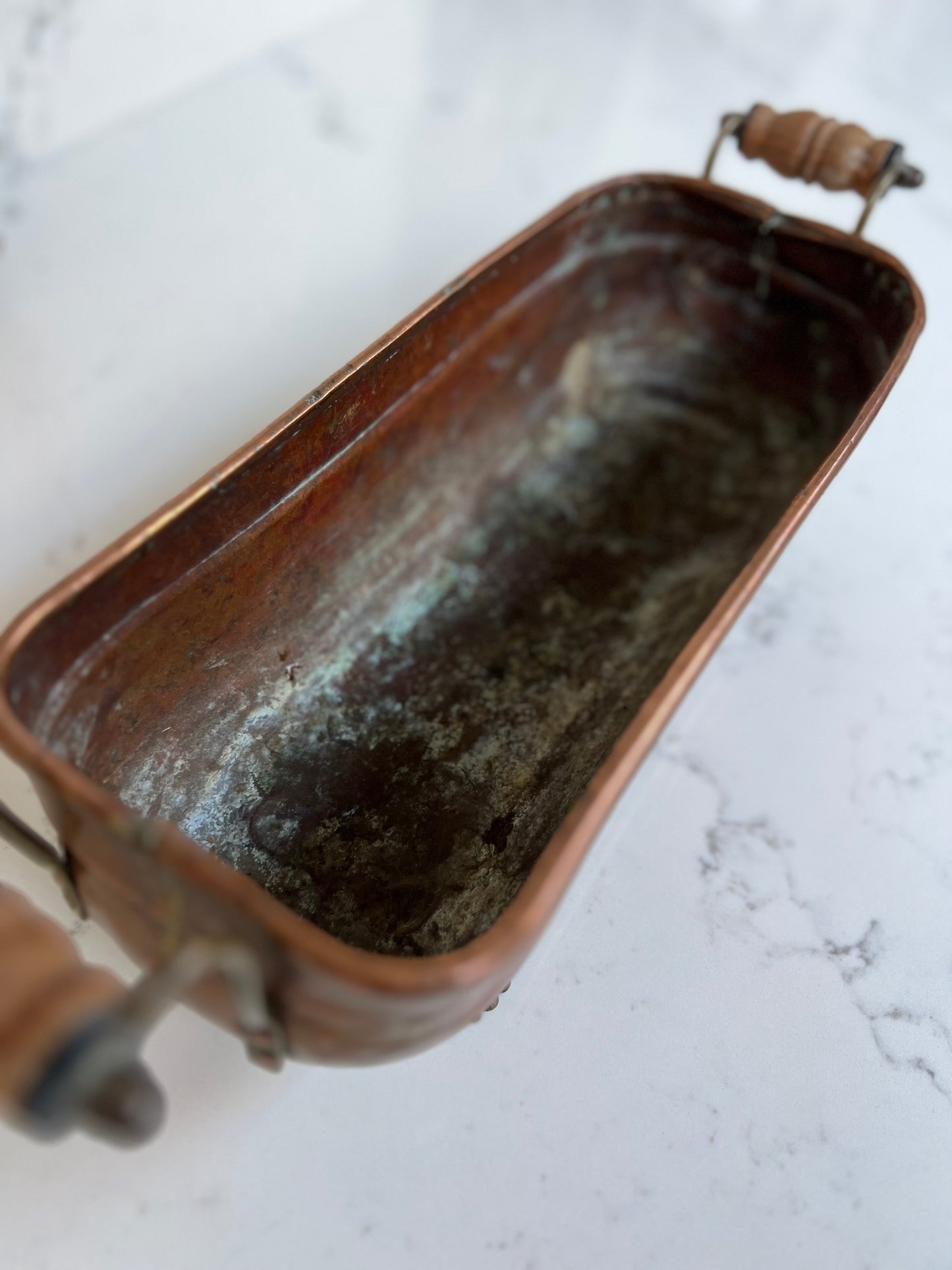 Antique Copper & Brass Planter With Feet