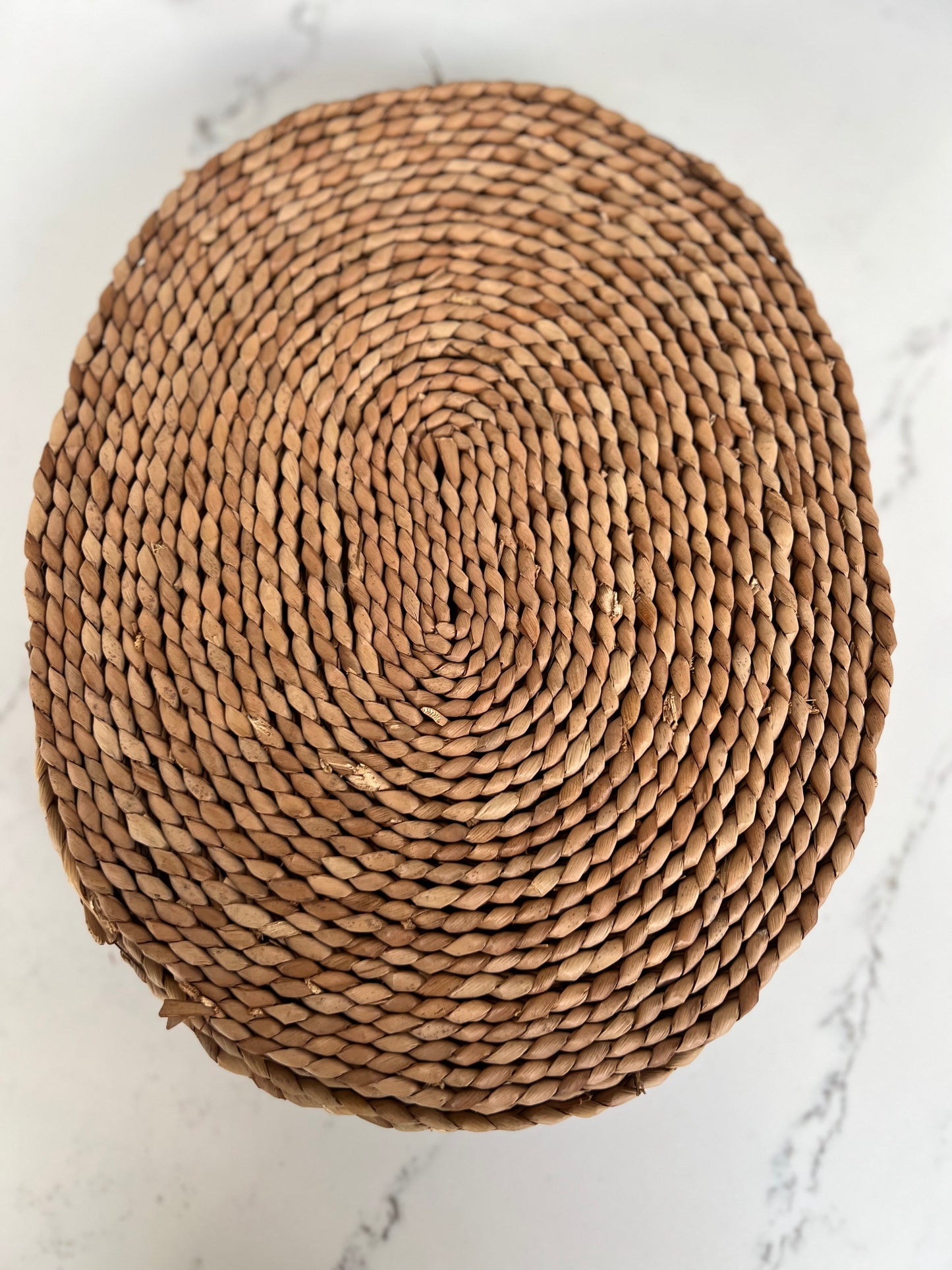 Set Of 6 Vintage Woven Oval Grass Placemats