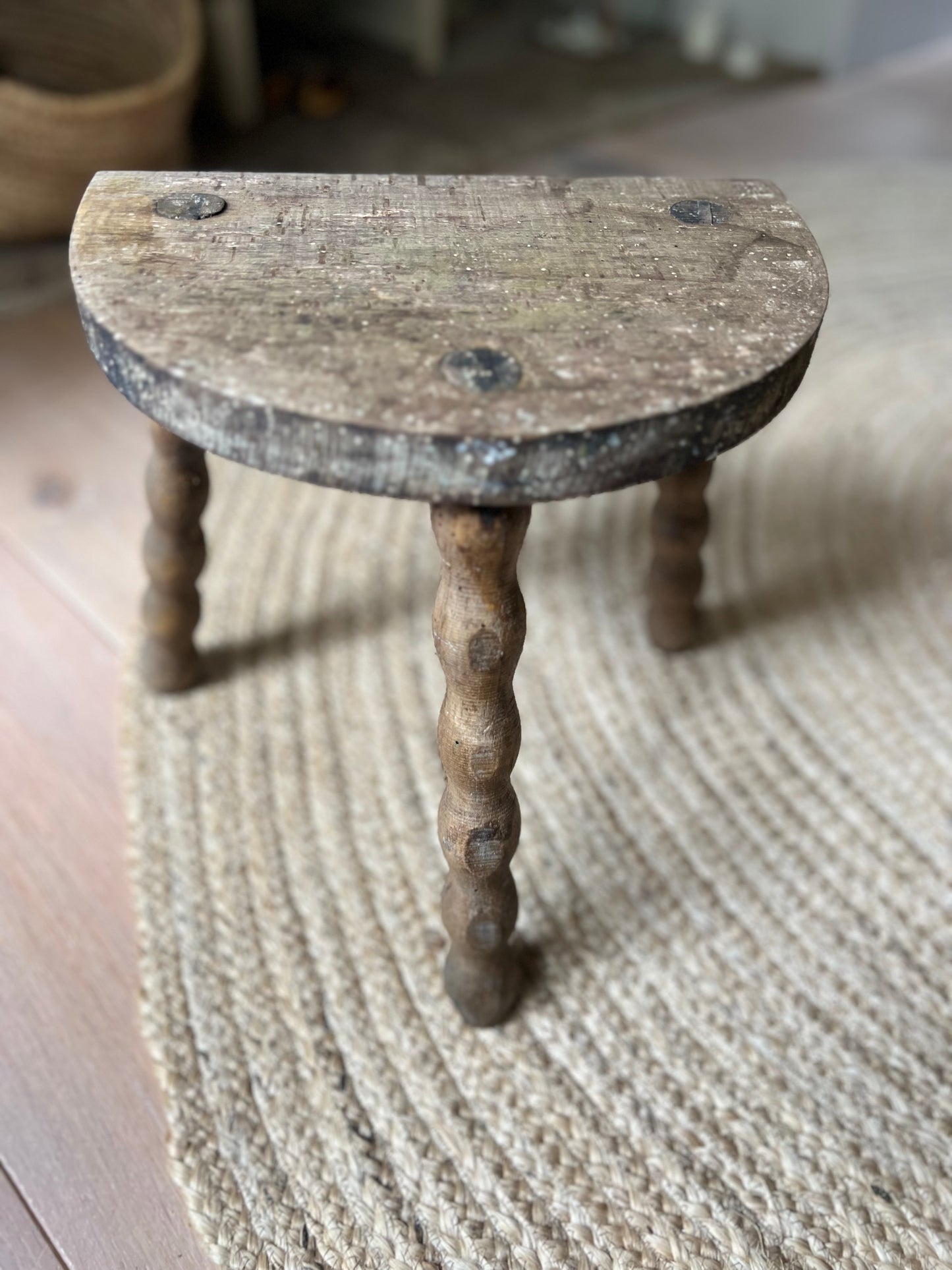 Vintage French Bobbin Stool