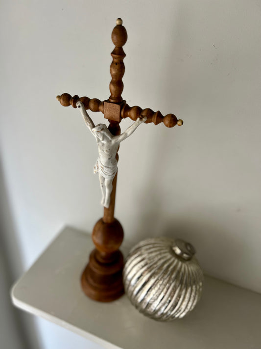 Vintage French Wooden Crucifix