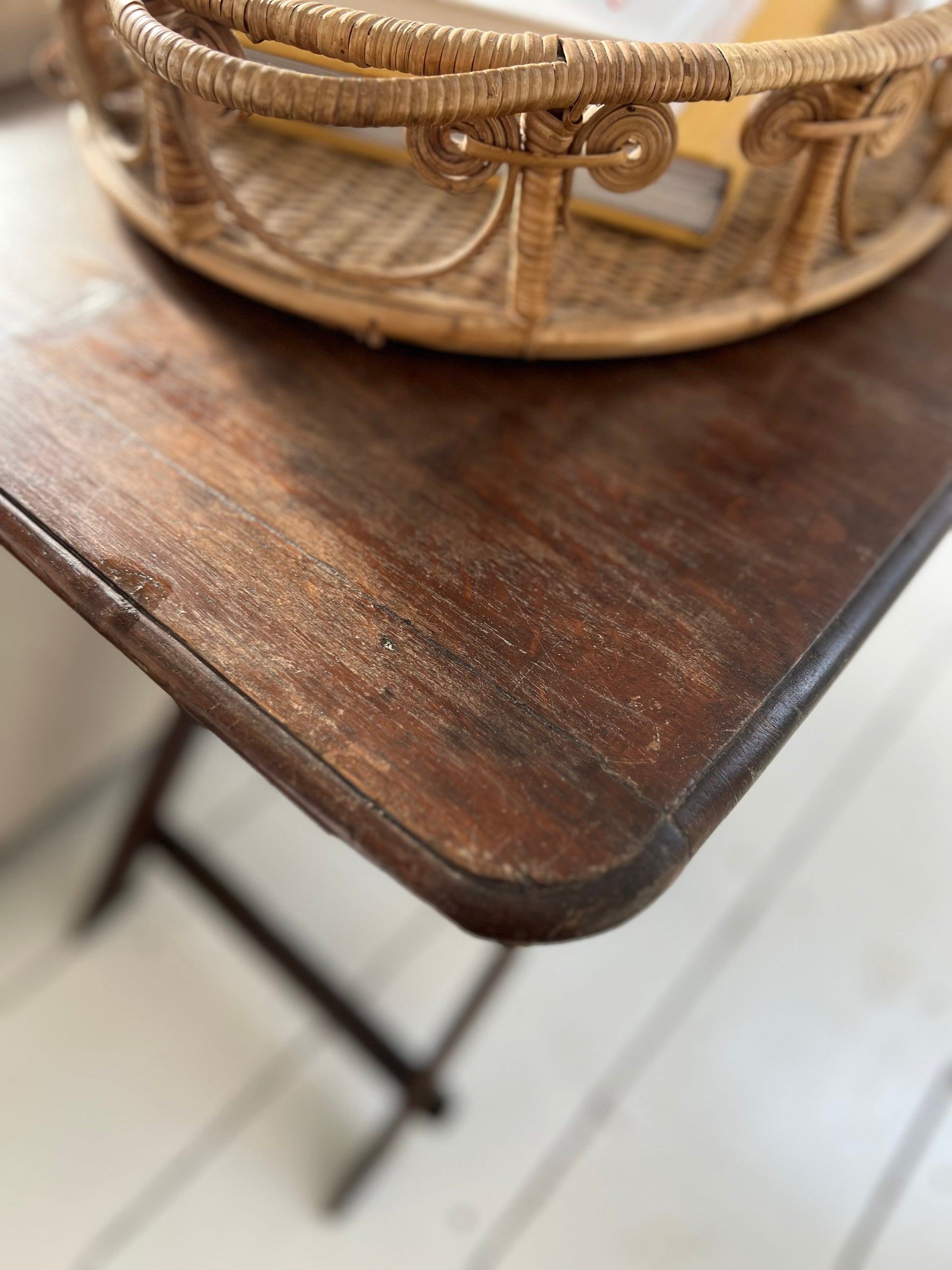 Antique Oak Folding Campaign / Hunt Table