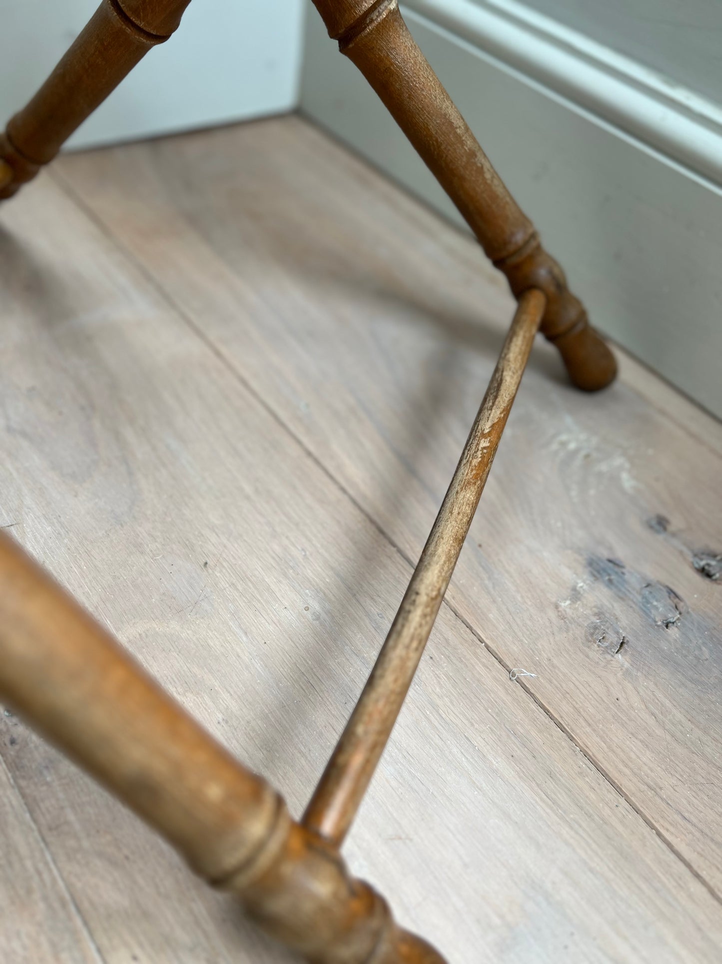 Vintage French Faux Bamboo Folding Stool