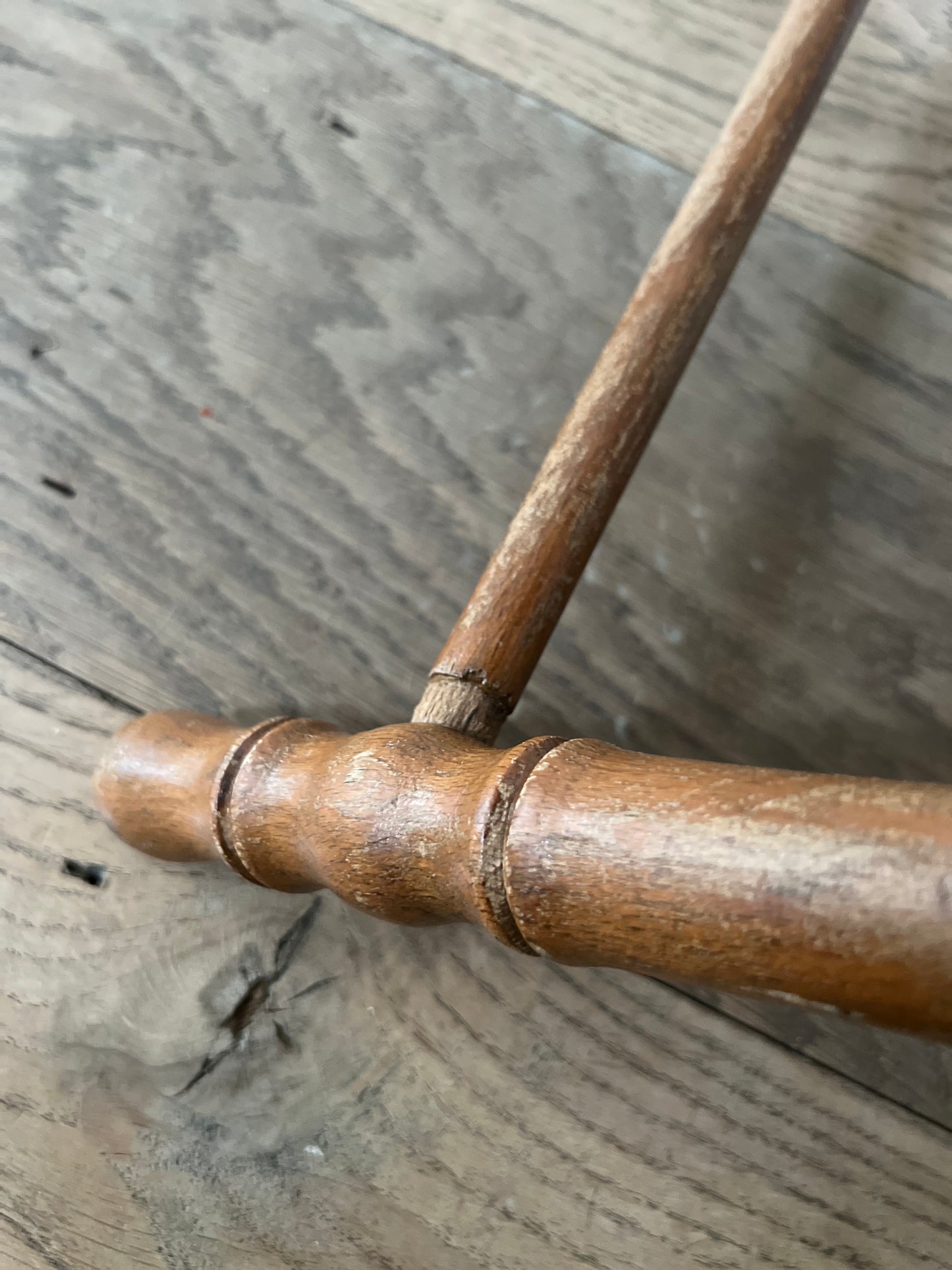 Vintage French Faux Bamboo Folding Stool