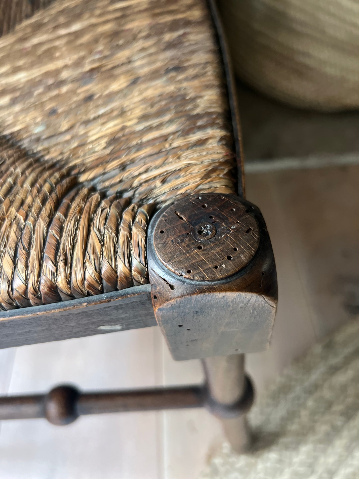 Antique French Bobbin Corner Chair