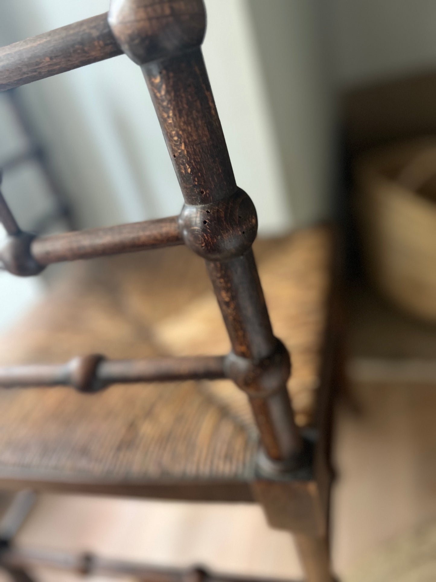 Antique French Bobbin Corner Chair