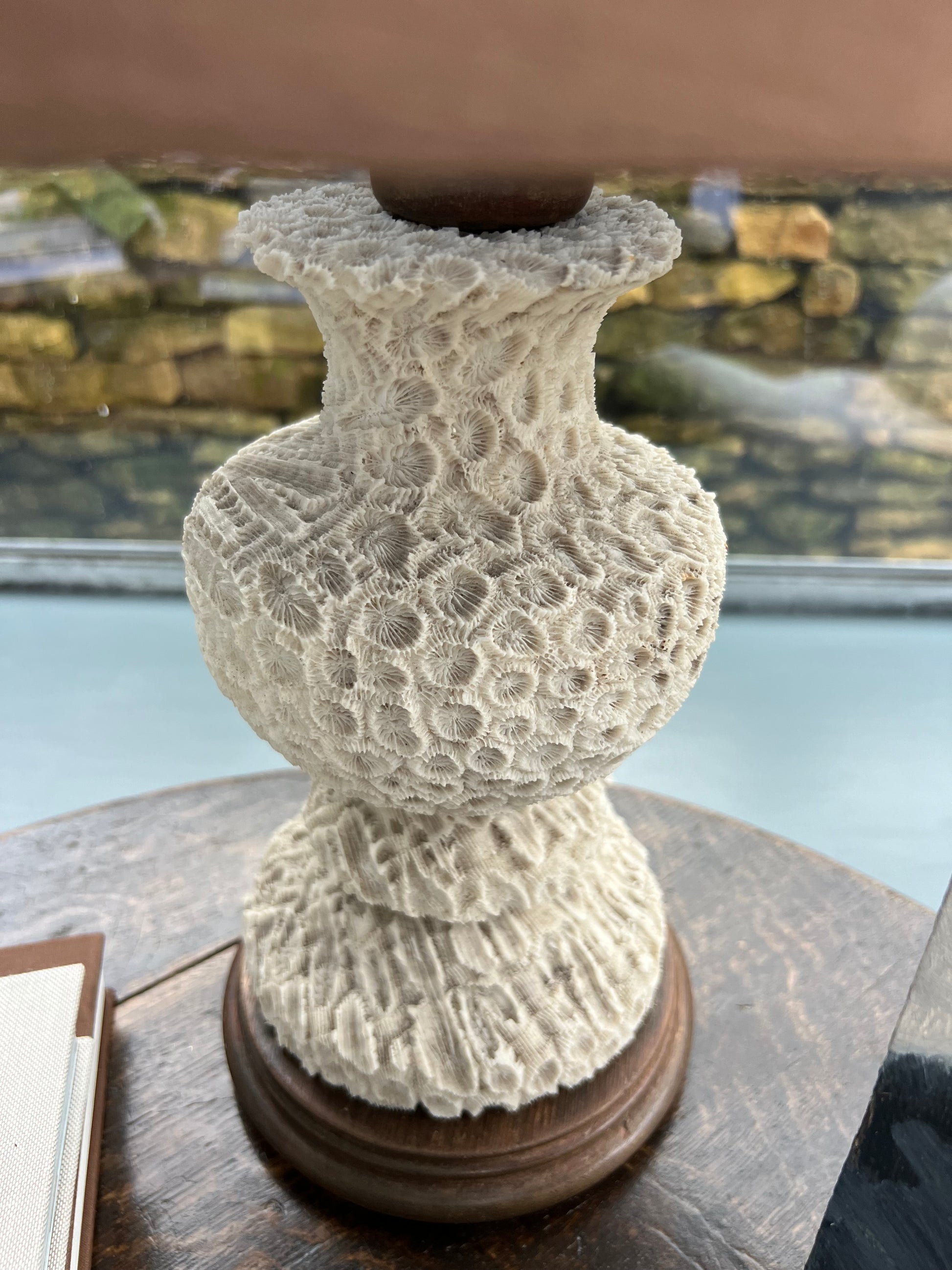 Antique Turned Coral Lamp