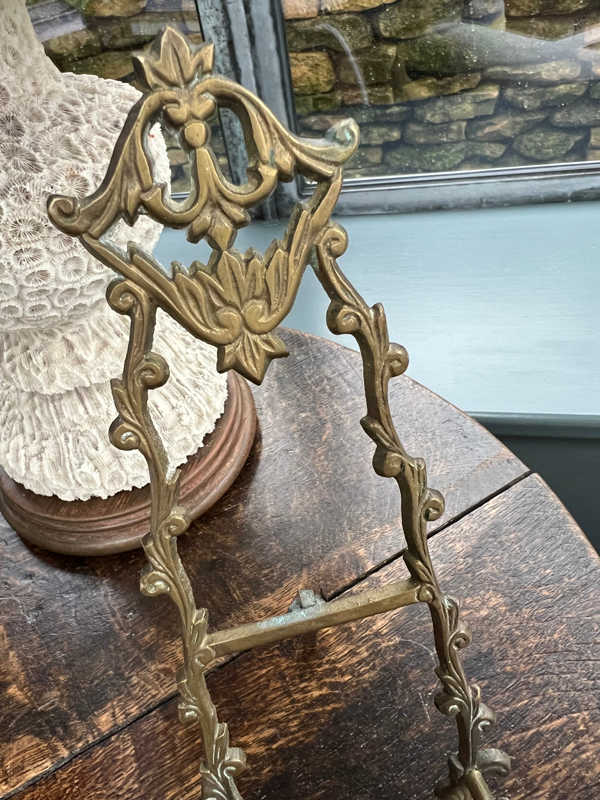 Tiny Vintage Brass Easel