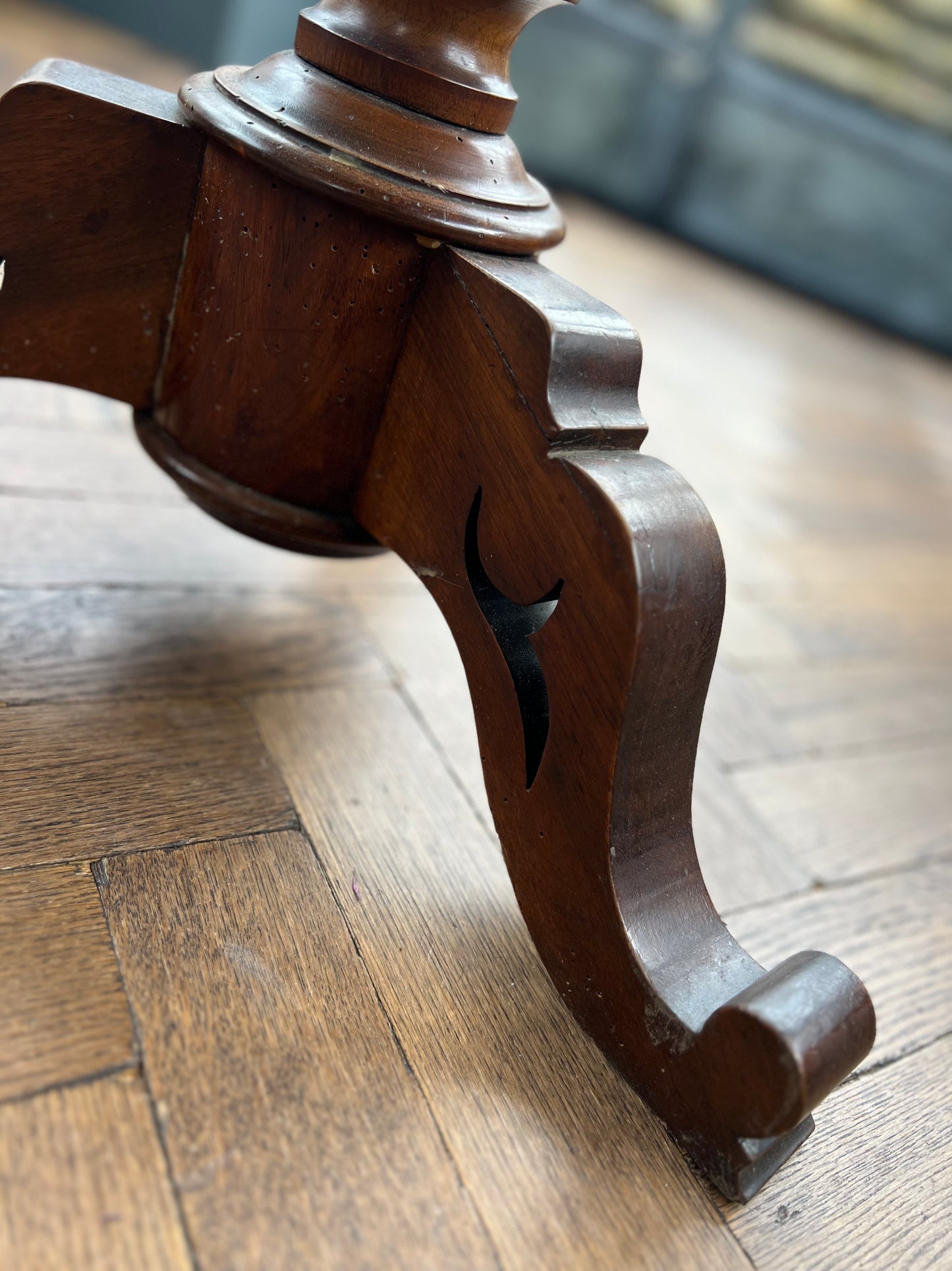 Antique French Violin Tilt Top Side/Hall Table