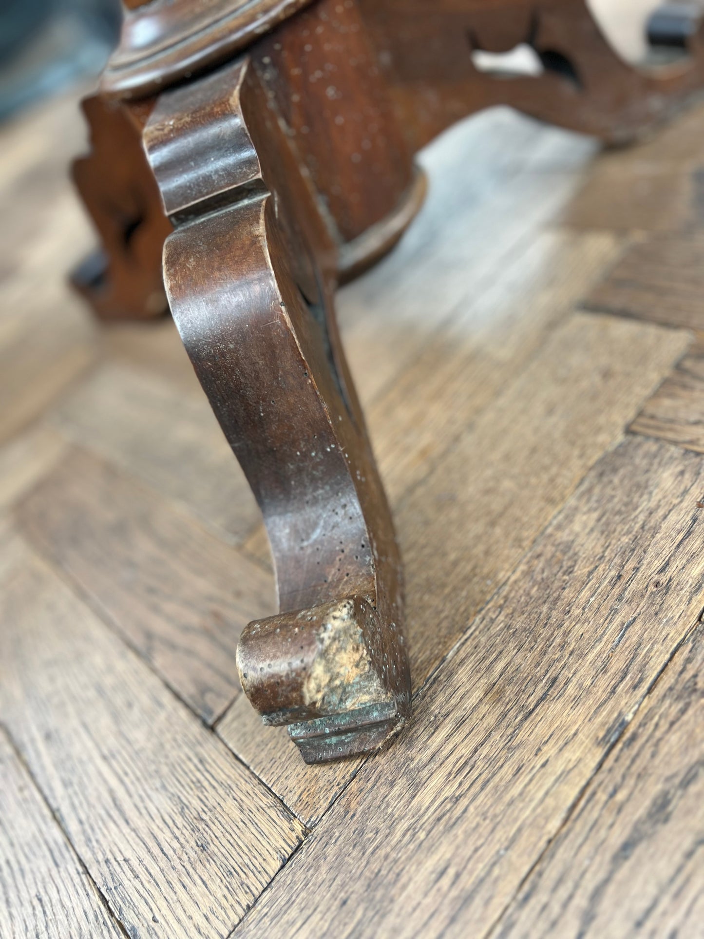 Antique French Violin Tilt Top Side/Hall Table