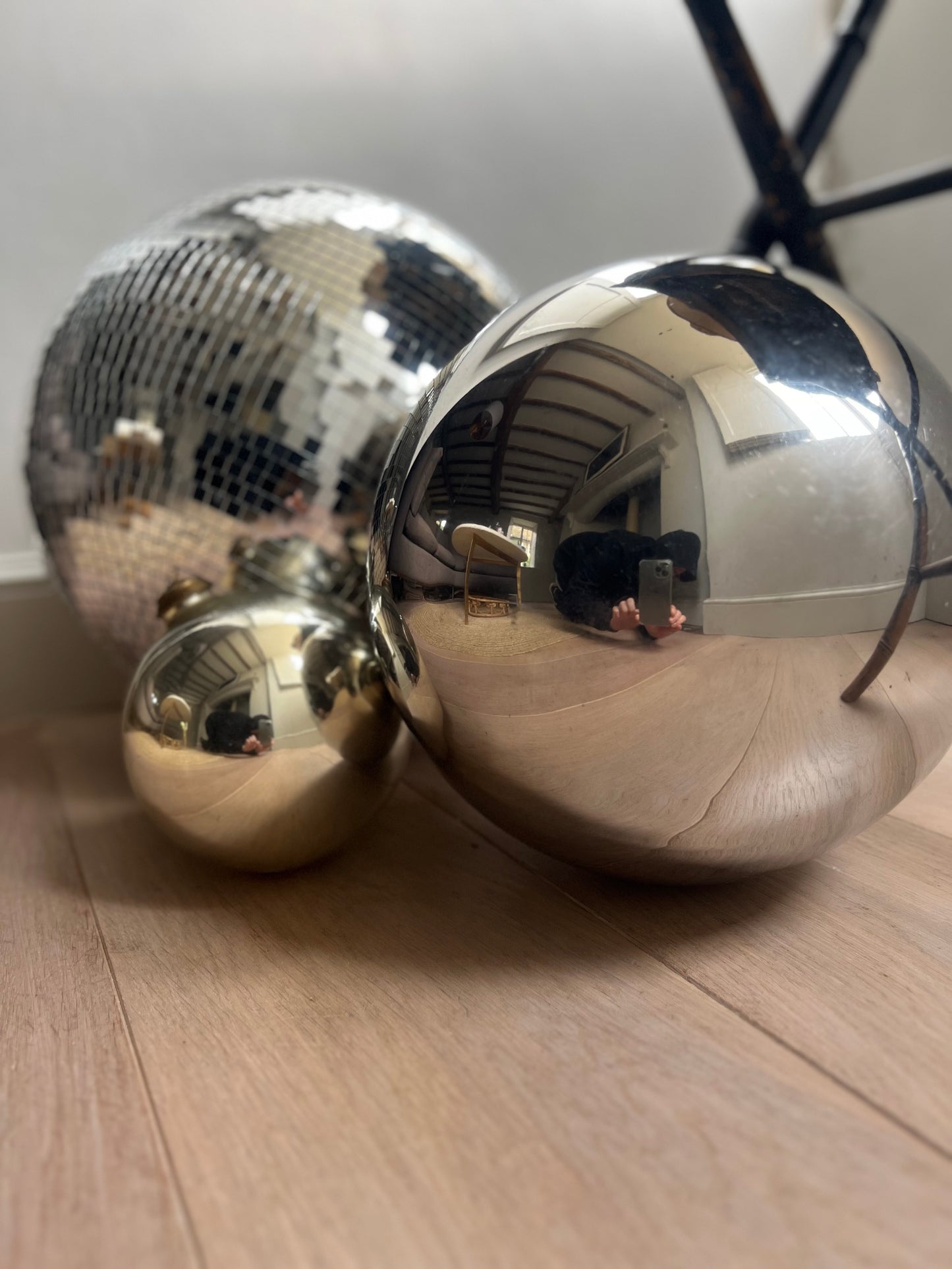 Large Vintage Chrome Ball