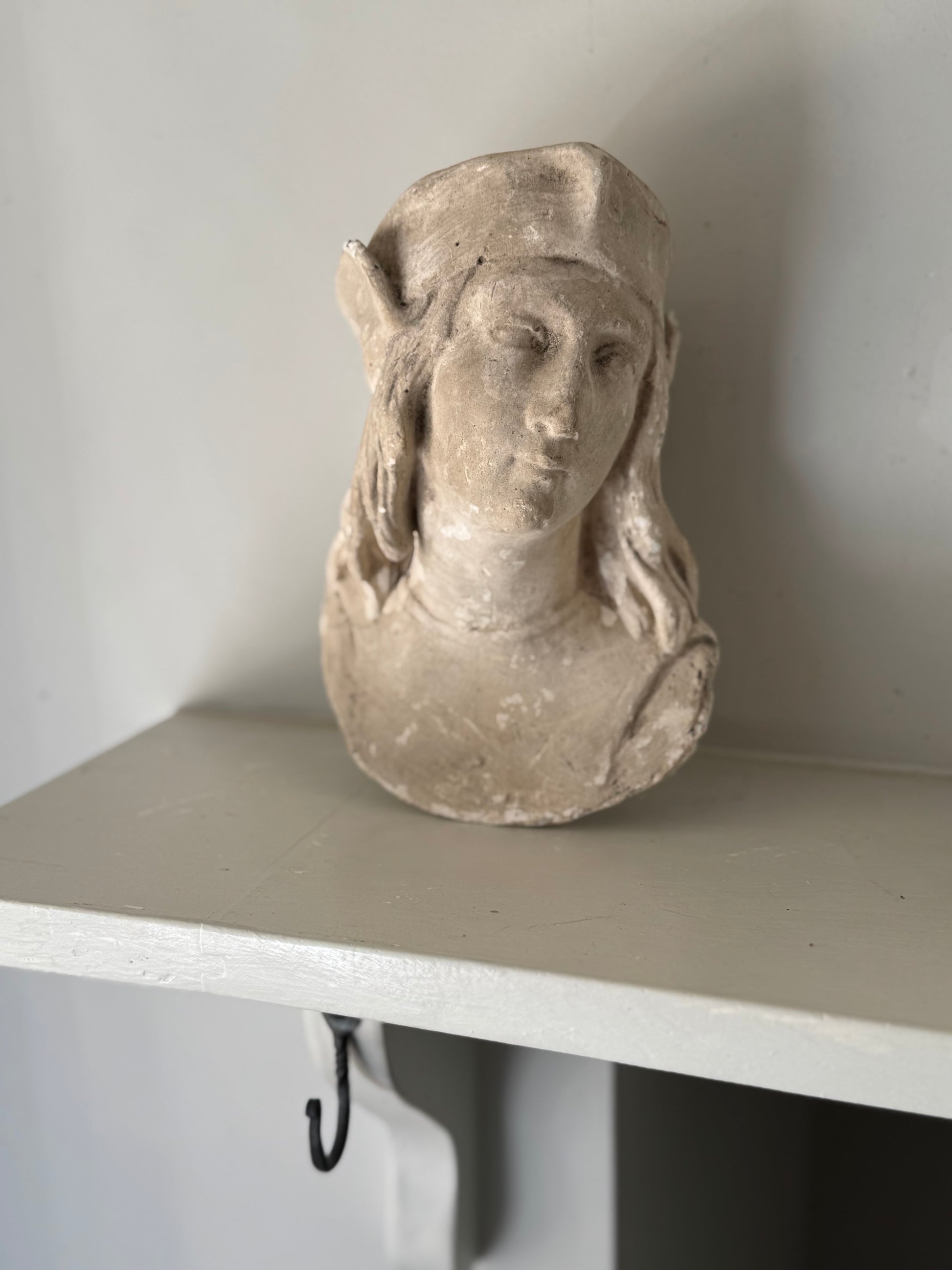 Antique French Plaster Female Bust